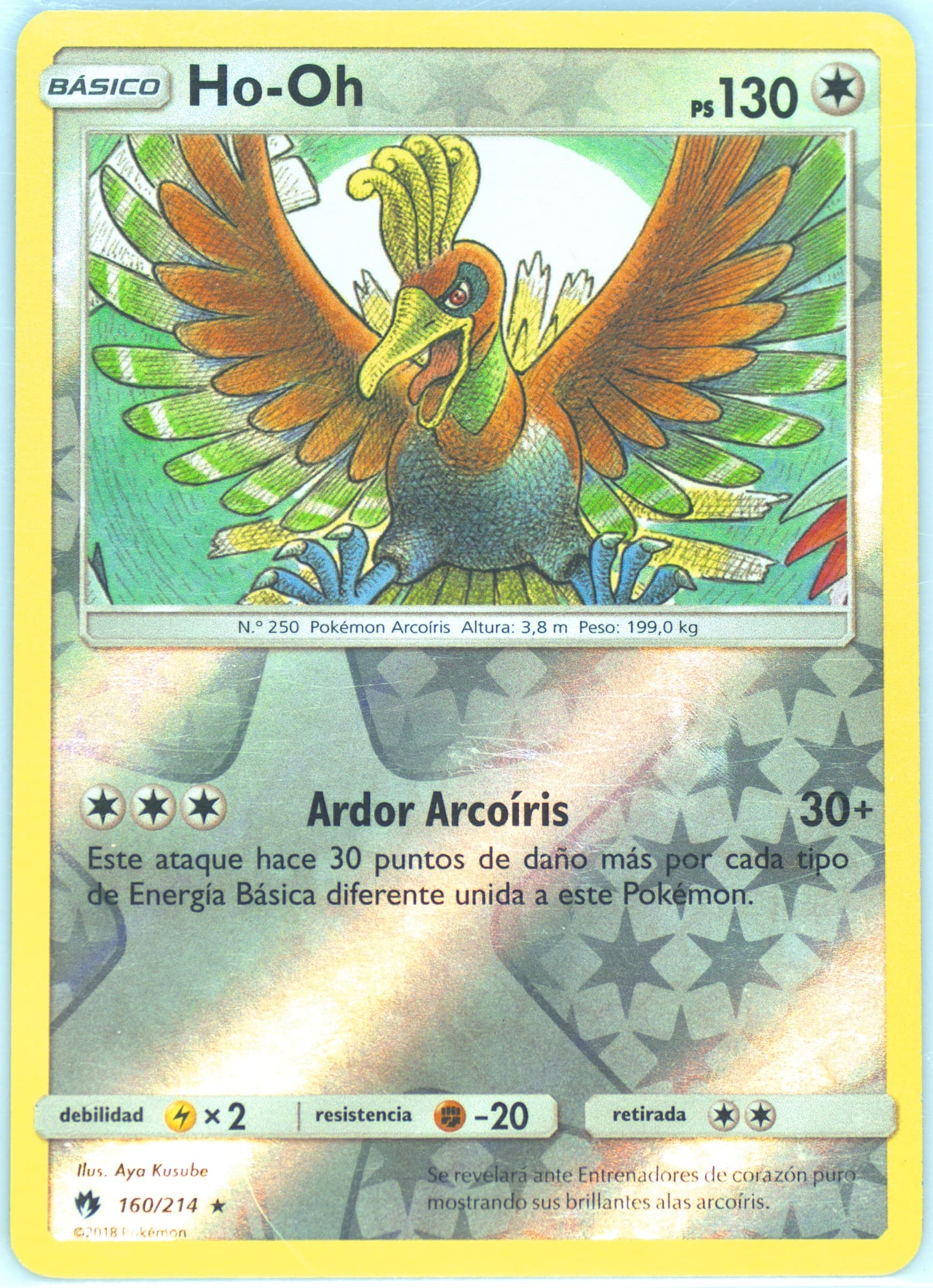 HO-Oh-Reverse Foil Spanish (160) 2018 Pokemon Sun & Moon Lost Thunder