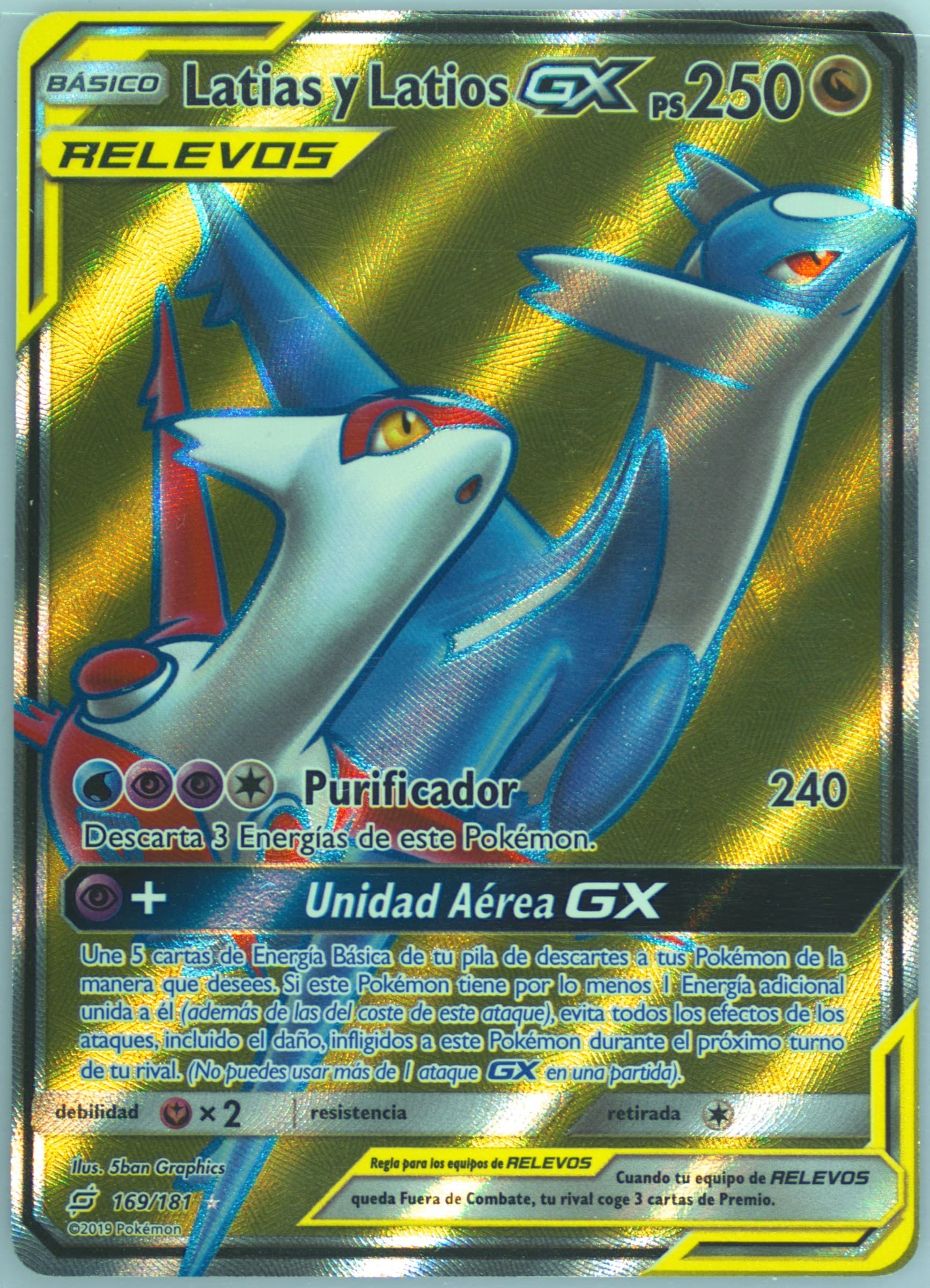 Full Art/Latias Y Latios GX Spanish (169) 2019 Pokemon Sun & Moon Team Up