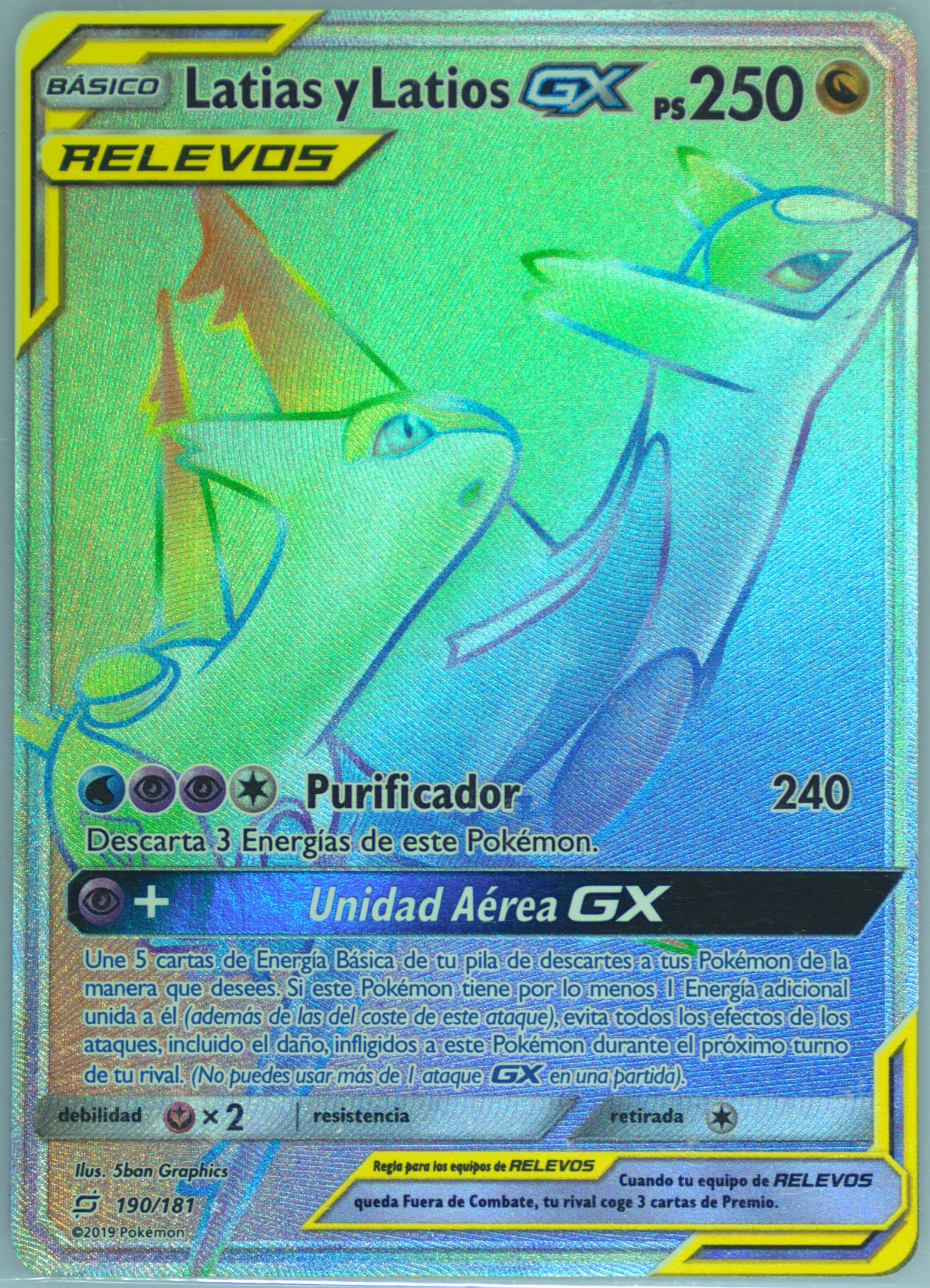 Full Art/Latias Y Latios GX Spanish-Secret (190) 2019 Pokemon Sun & Moon Team Up