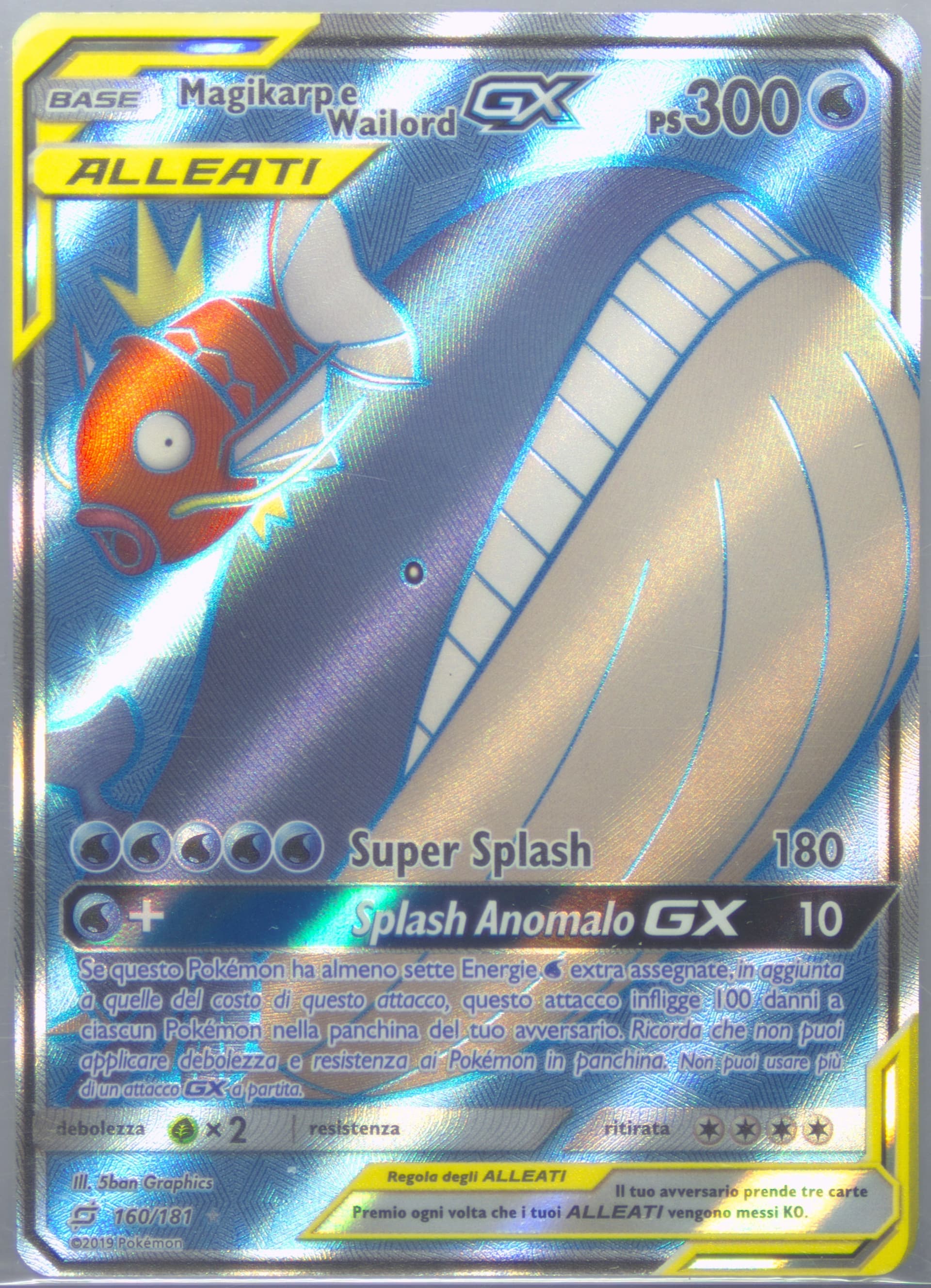 Full Art/Magikarp E Wailord GX Italian (160) 2019 Pokemon Sun & Moon Team Up