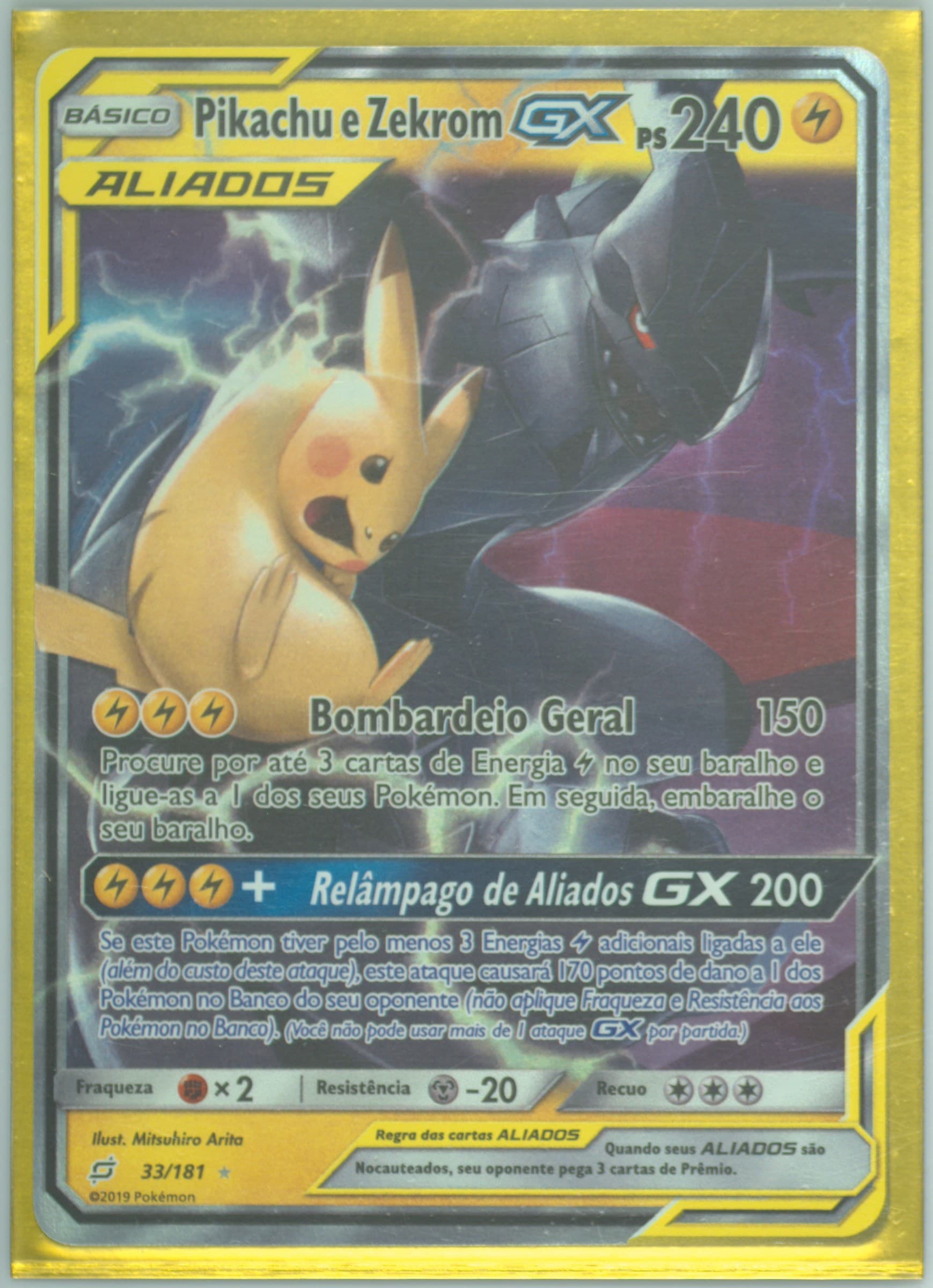 Pikachu E Zekrom GX Portuguese (33) 2019 Pokemon Sun & Moon Team Up