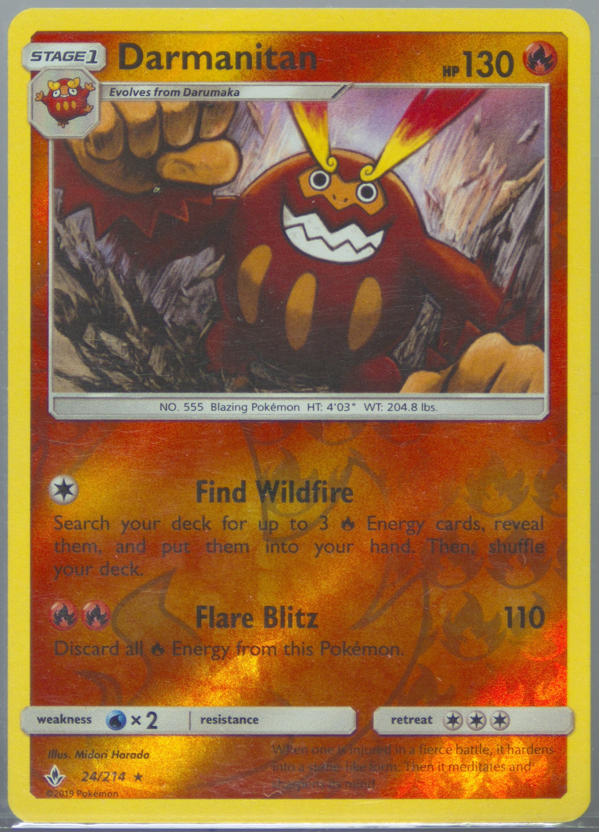 Darmanitan-Reverse Foil (24) 2019 Pokemon Sun & Moon Unbroken Bonds