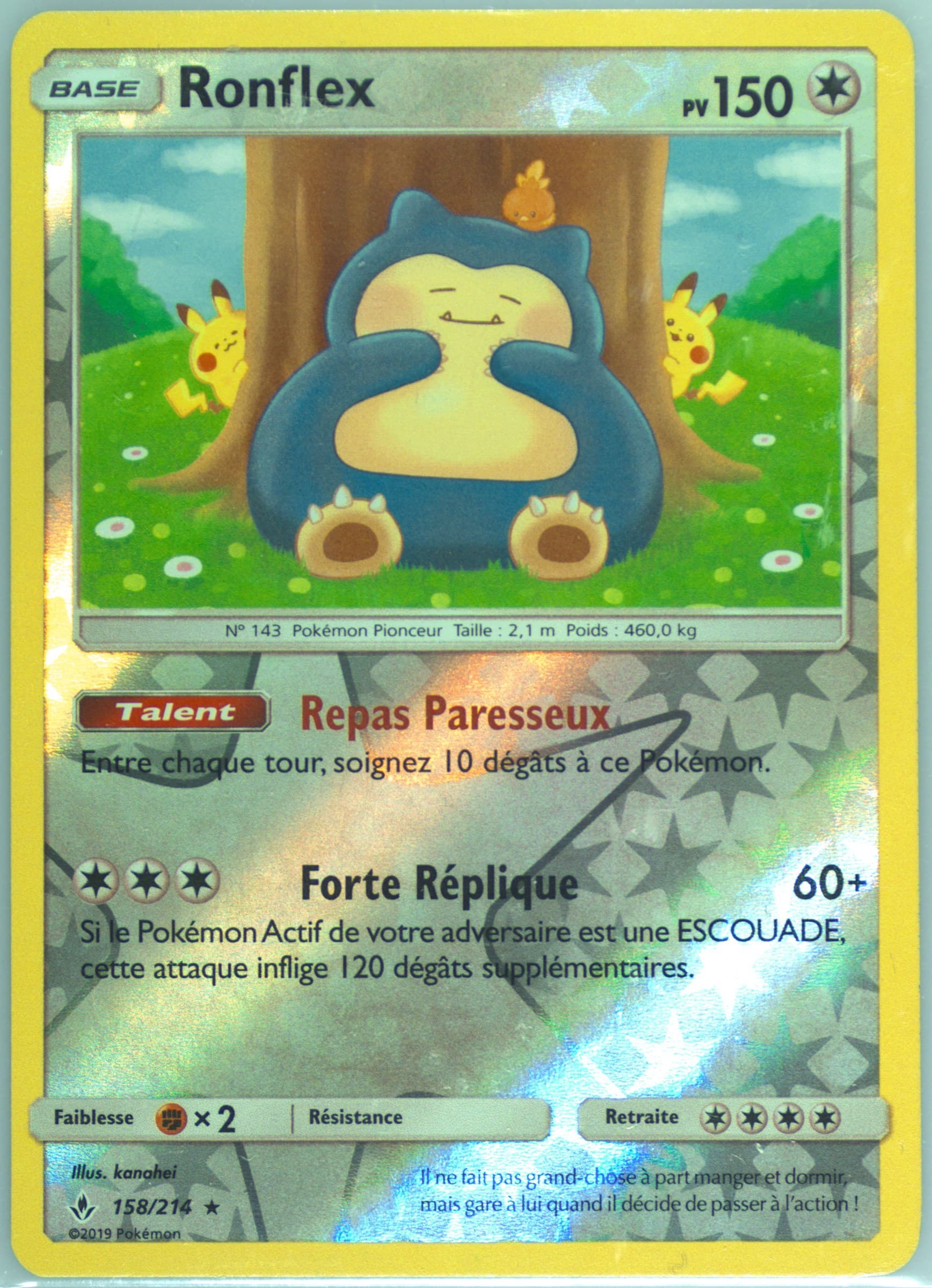 Ronflex-Reverse Foil French (158) 2019 Pokemon Sun & Moon Unbroken Bonds
