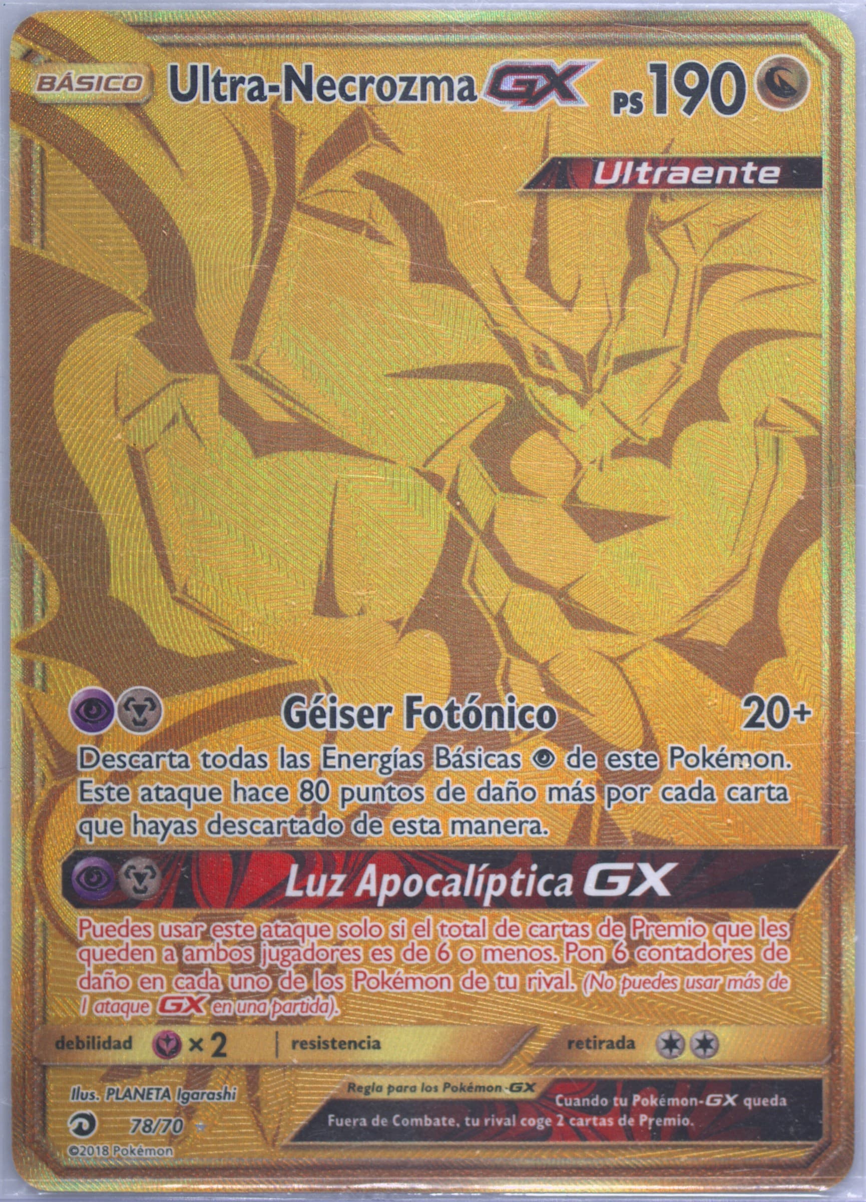 Full Art/Ultra-Necrozma GX Spanish-Secret (78) 2018 Pokemon Sun & Moon Dragon Majesty