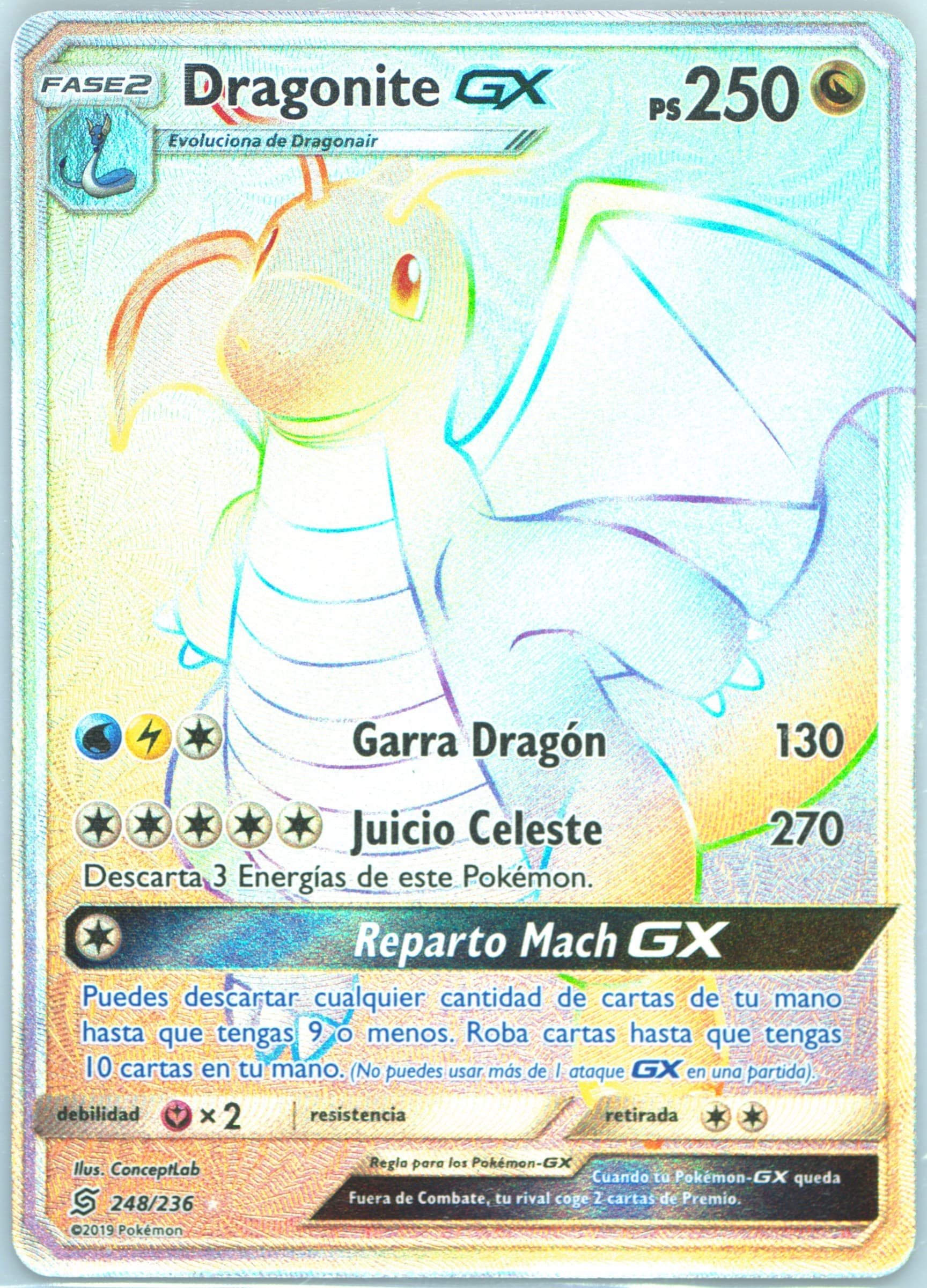 Full Art/Dragonite GX Spanish-Secret (248) 2019 Pokemon Sun & Moon Unified Minds