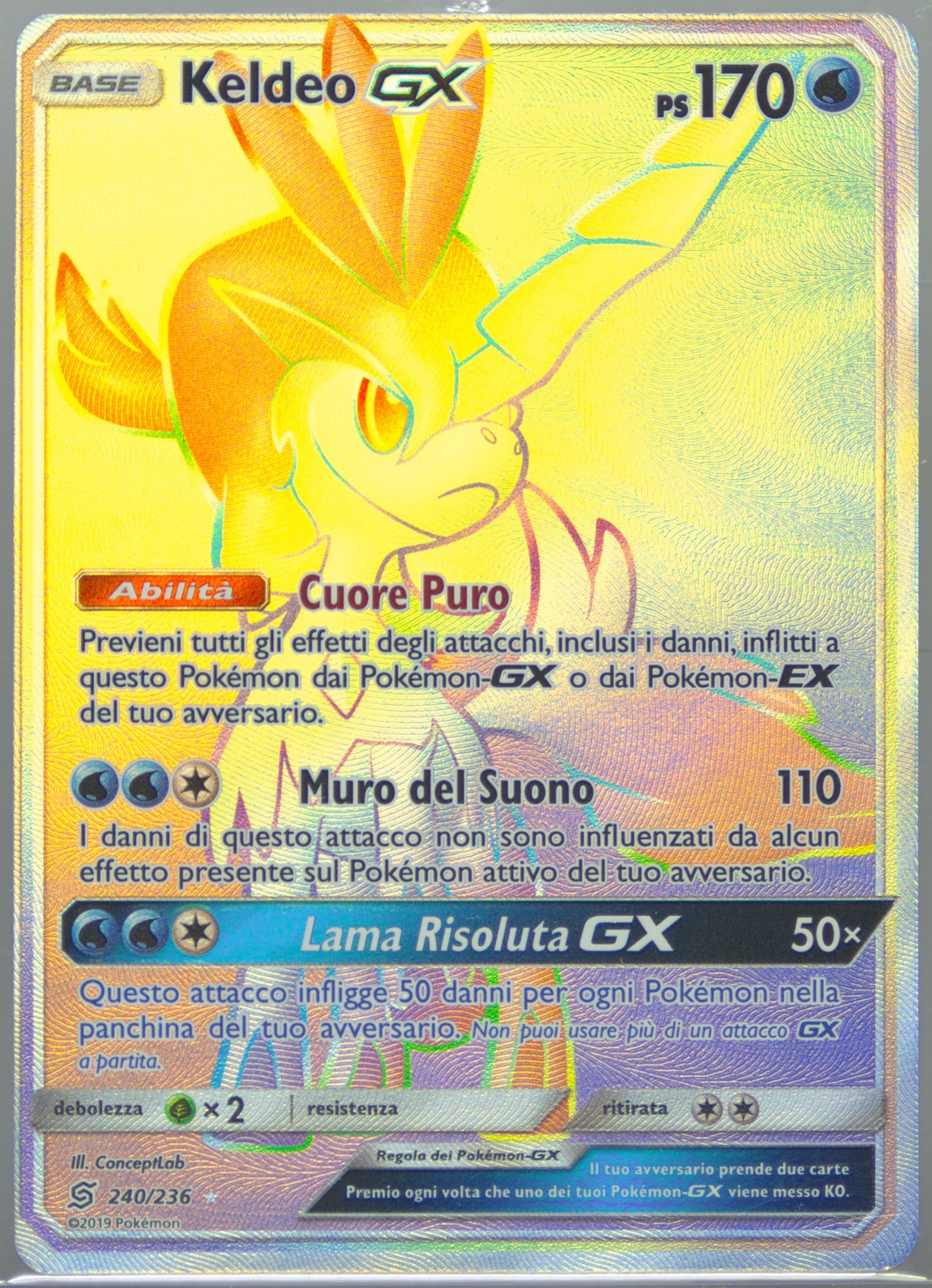 Full Art/Keldeo GX Italian-Secret (240) 2019 Pokemon Sun & Moon Unified Minds