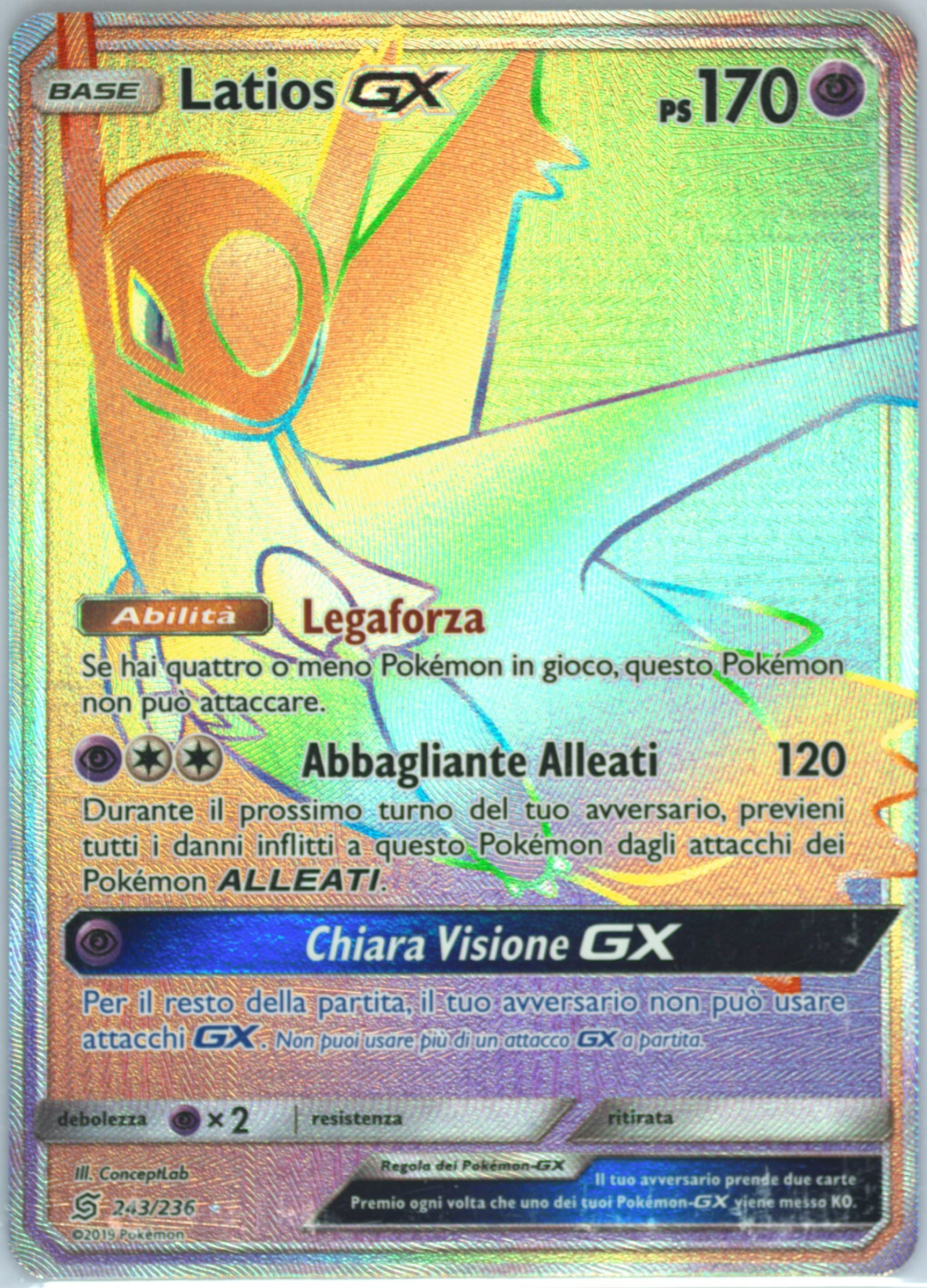 Full Art/Latios GX Italian-Secret (243) 2019 Pokemon Sun & Moon Unified Minds