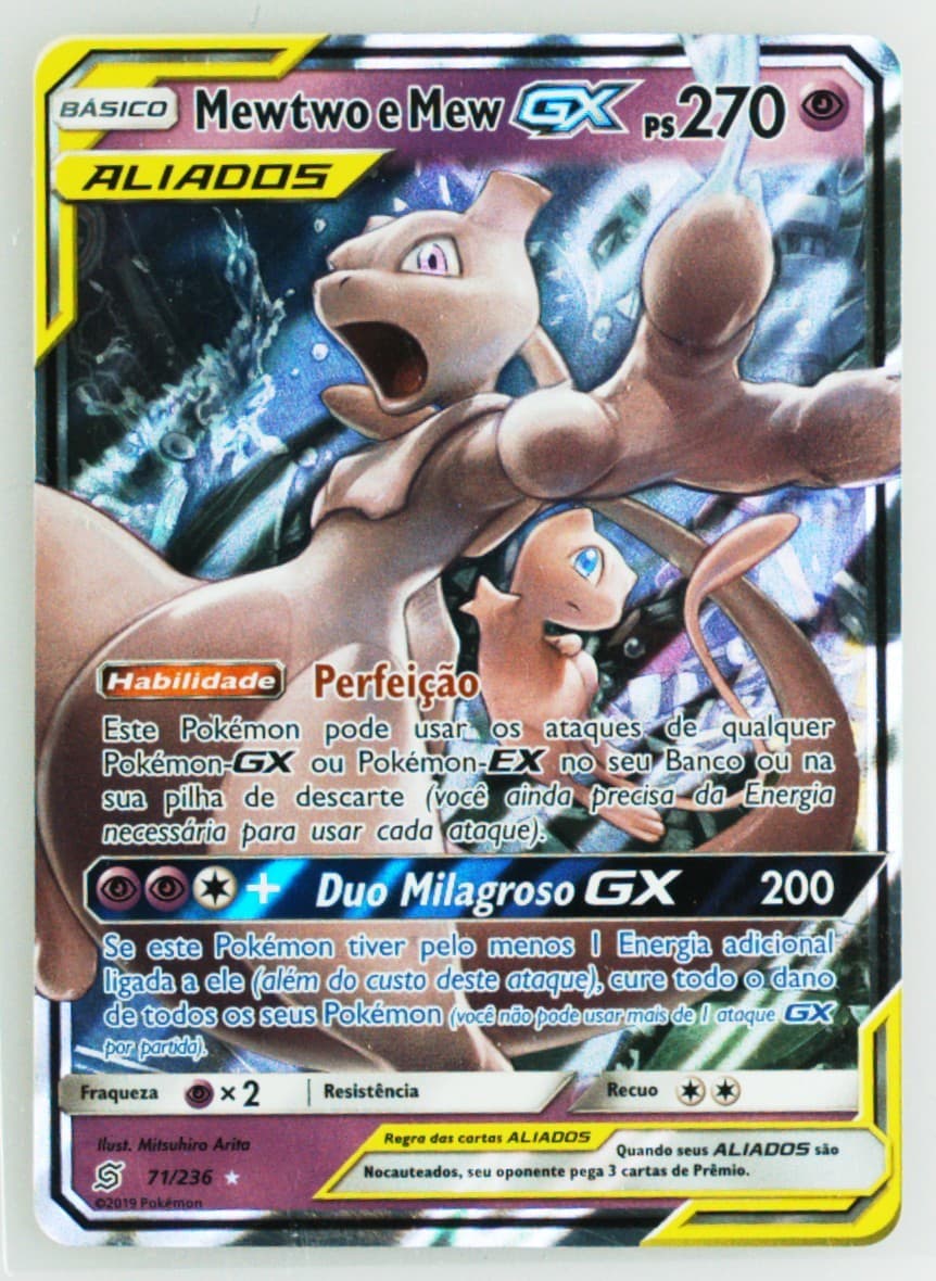 Mewtwo E Mew GX Portuguese (71) 2019 Pokemon Sun & Moon Unified Minds