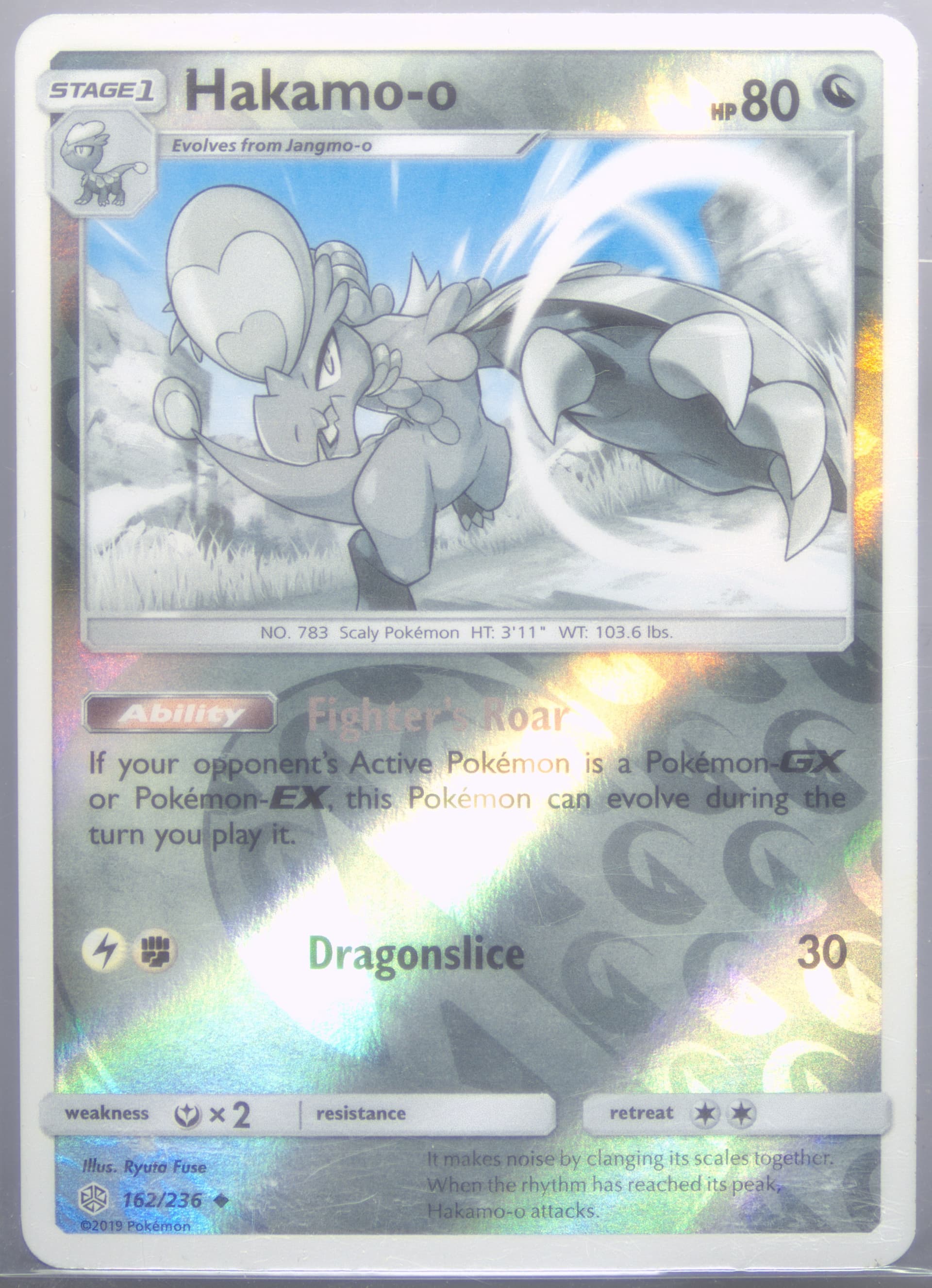 Hakamo-O-Reverse Foil (162) 2019 Pokemon Sun & Moon Cosmic Eclipse