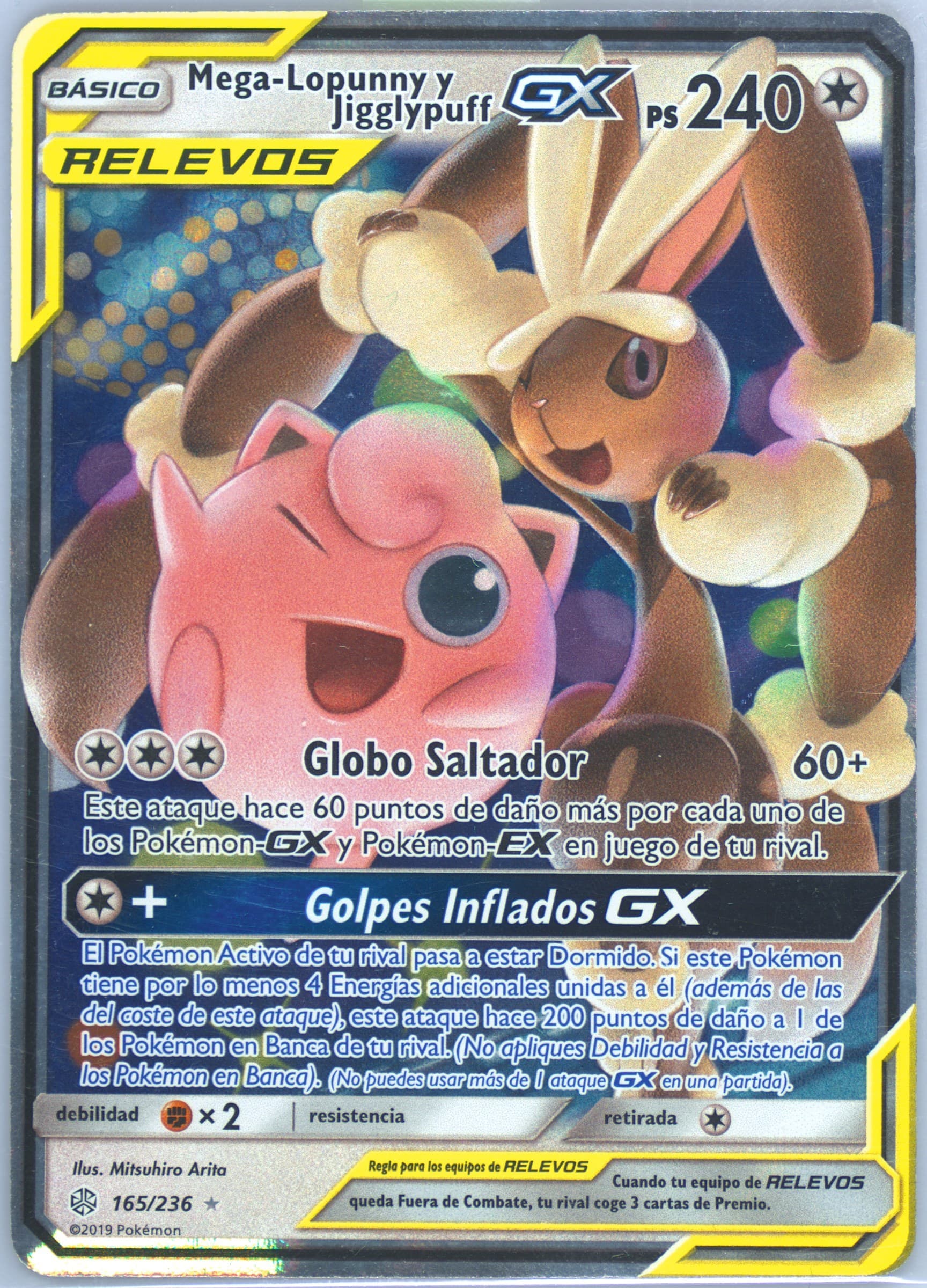 Mega-Lopunny Y Jigglypuff GX Spanish (165) 2019 Pokemon Sun & Moon Cosmic Eclipse