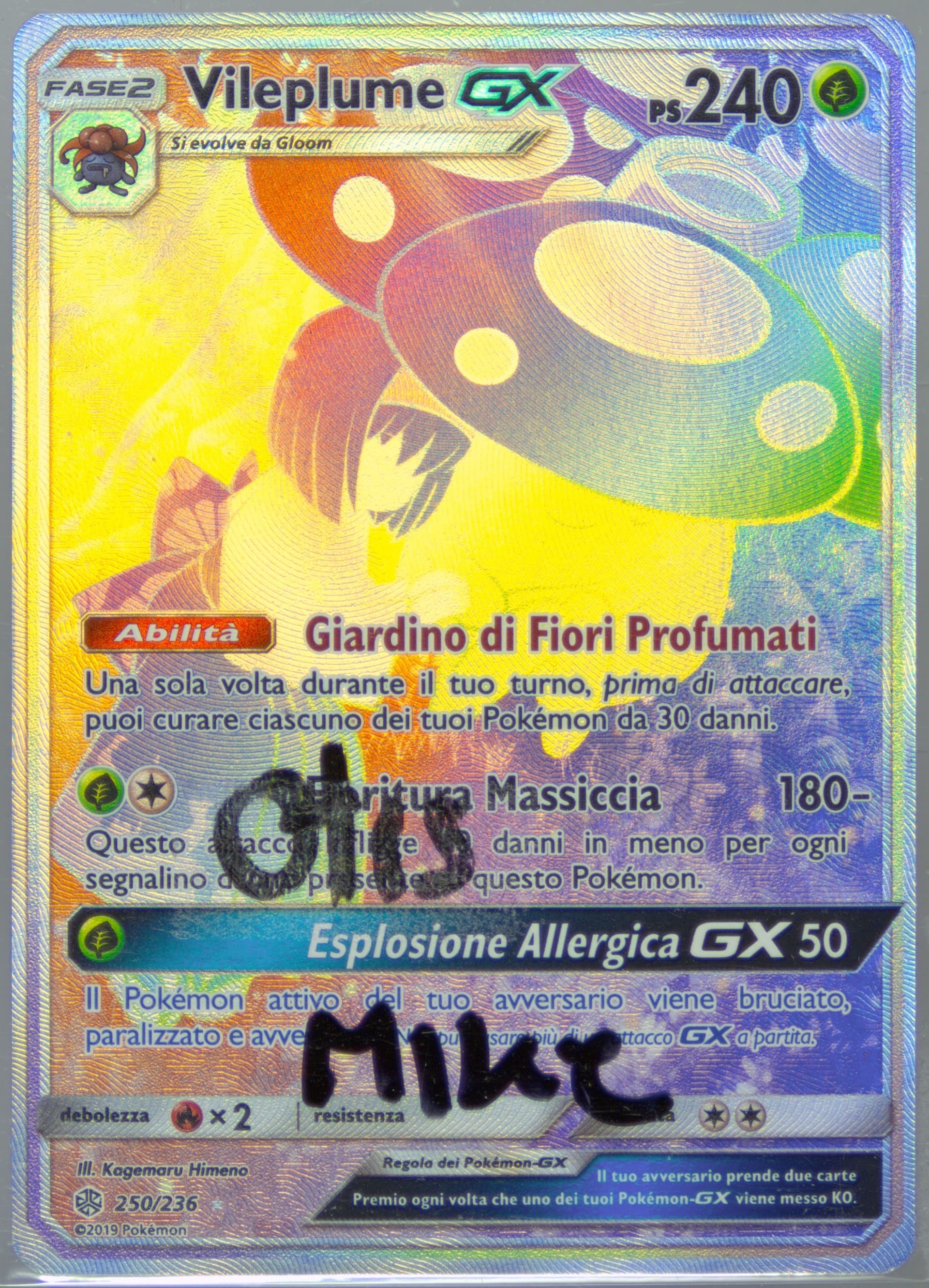 Full Art/Vileplume GX Italian-Secret (250) 2019 Pokemon Sun & Moon Cosmic Eclipse
