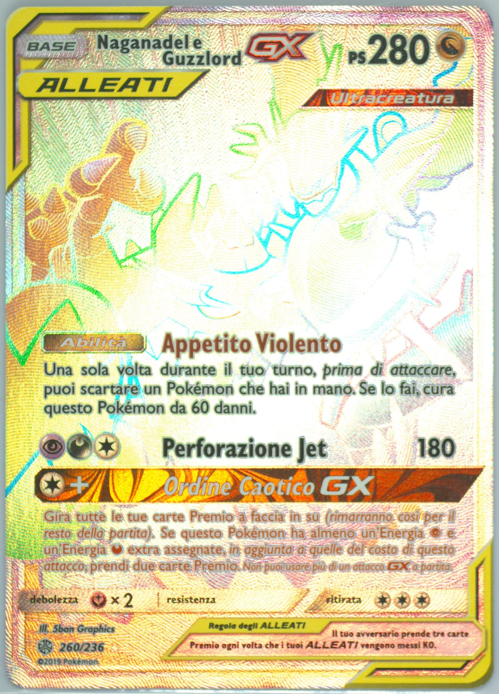 Full Art/Naganadel E Guzzlord GX Italian-Secret (260) 2019 Pokemon Sun & Moon Cosmic Eclipse