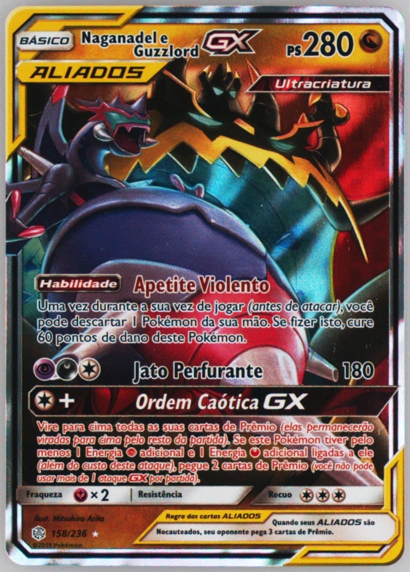 Naganadel E Guzzlord GX Portuguese (158) 2019 Pokemon Sun & Moon Cosmic Eclipse