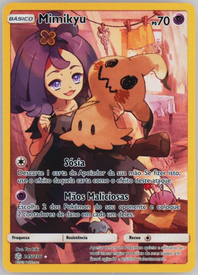 Full Art/Mimikyu Portuguese-Secret (245) 2019 Pokemon Sun & Moon Cosmic Eclipse