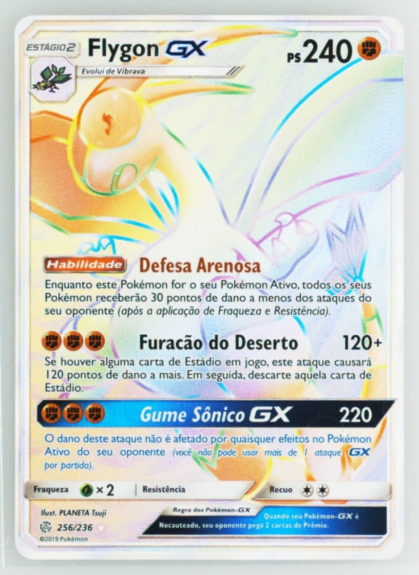 Full Art/Flygon GX Portuguese-Secret (256) 2019 Pokemon Sun & Moon Cosmic Eclipse