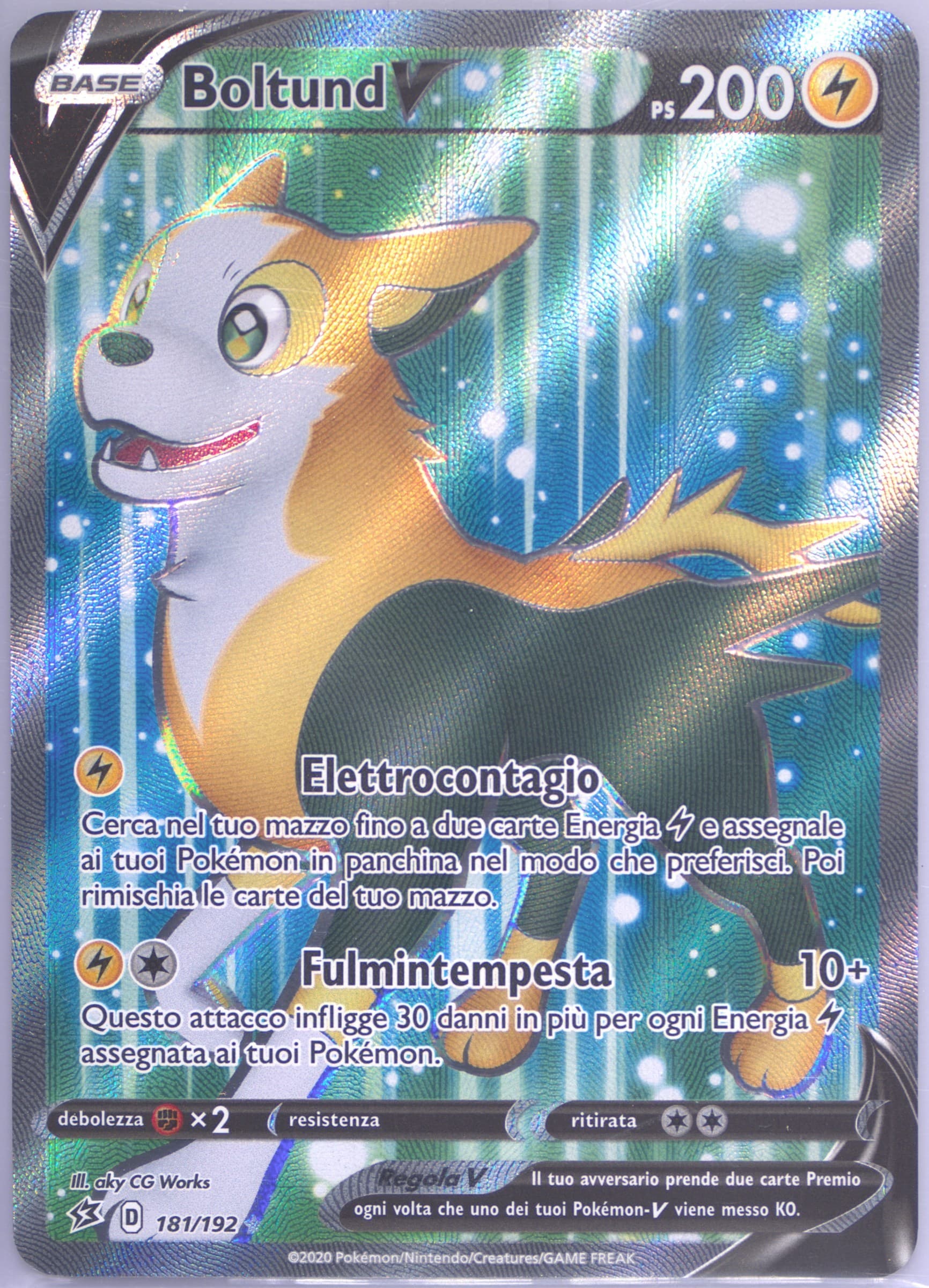 Full Art/Boltund V Italian (181) 2020 Pokemon Sword & Shield Rebel Clash