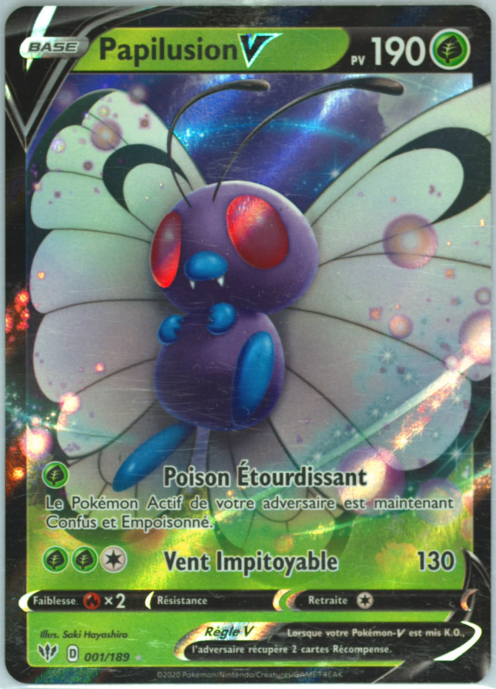 Papilusion V French (001) 2020 Pokemon Sword & Shield Darkness Ablaze