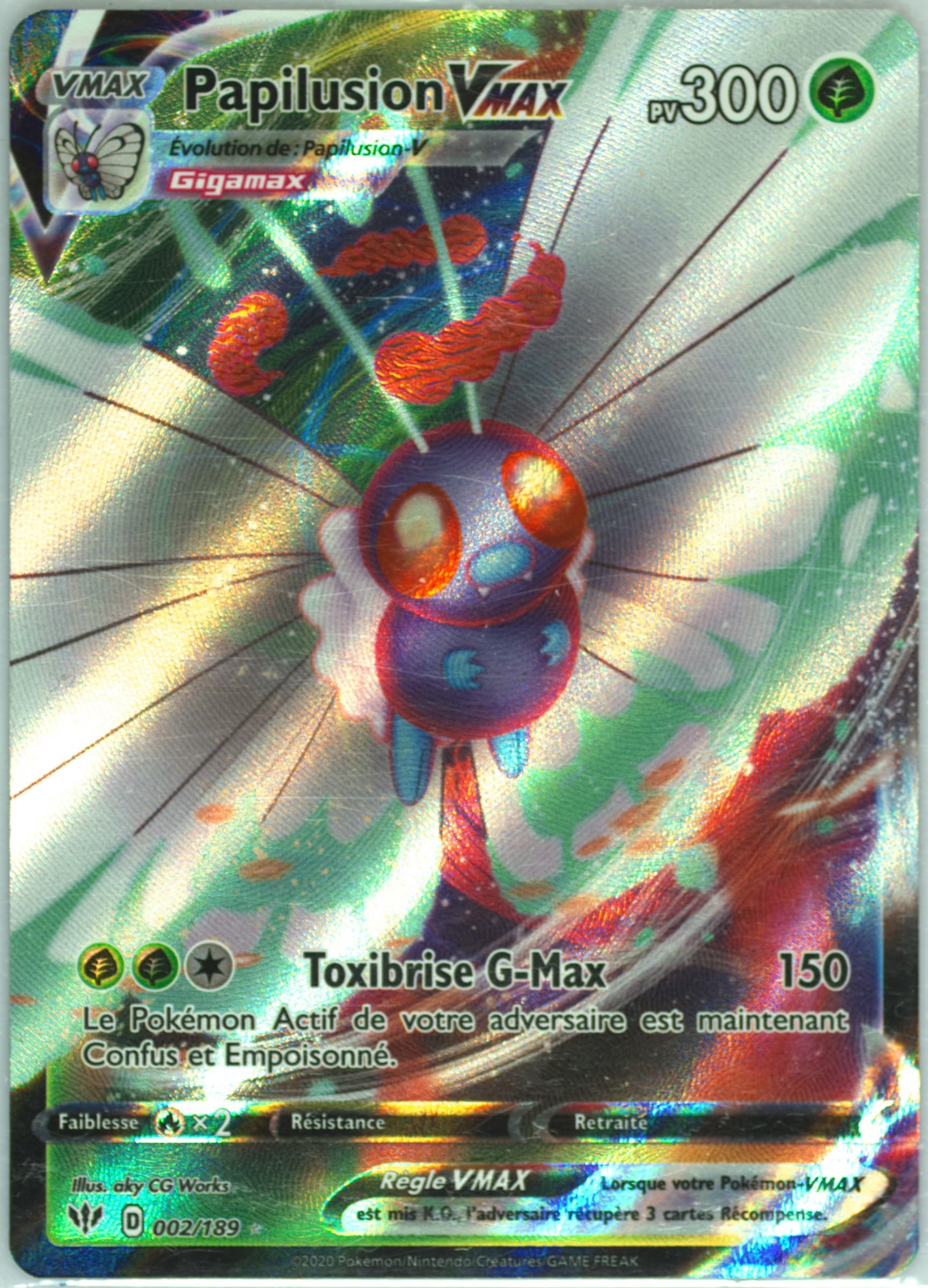 Full Art/Papilusion Vmax French (002) 2020 Pokemon Sword & Shield Darkness Ablaze