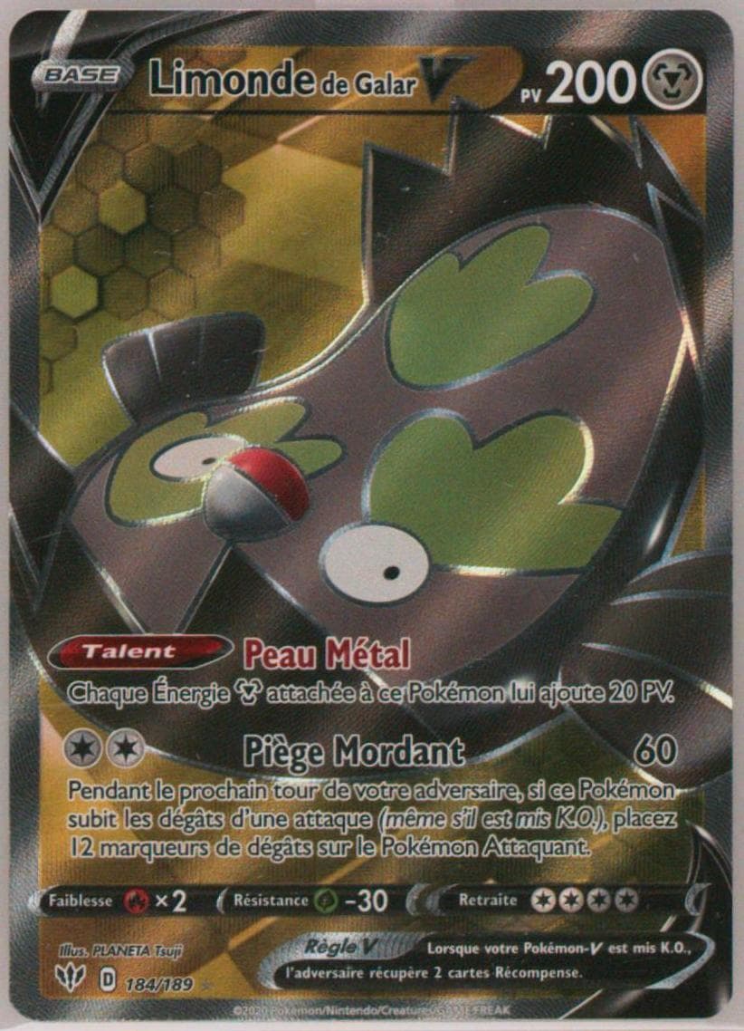 Full Art/Limonde de Galar V French (184) 2020 Pokemon Sword & Shield Darkness Ablaze