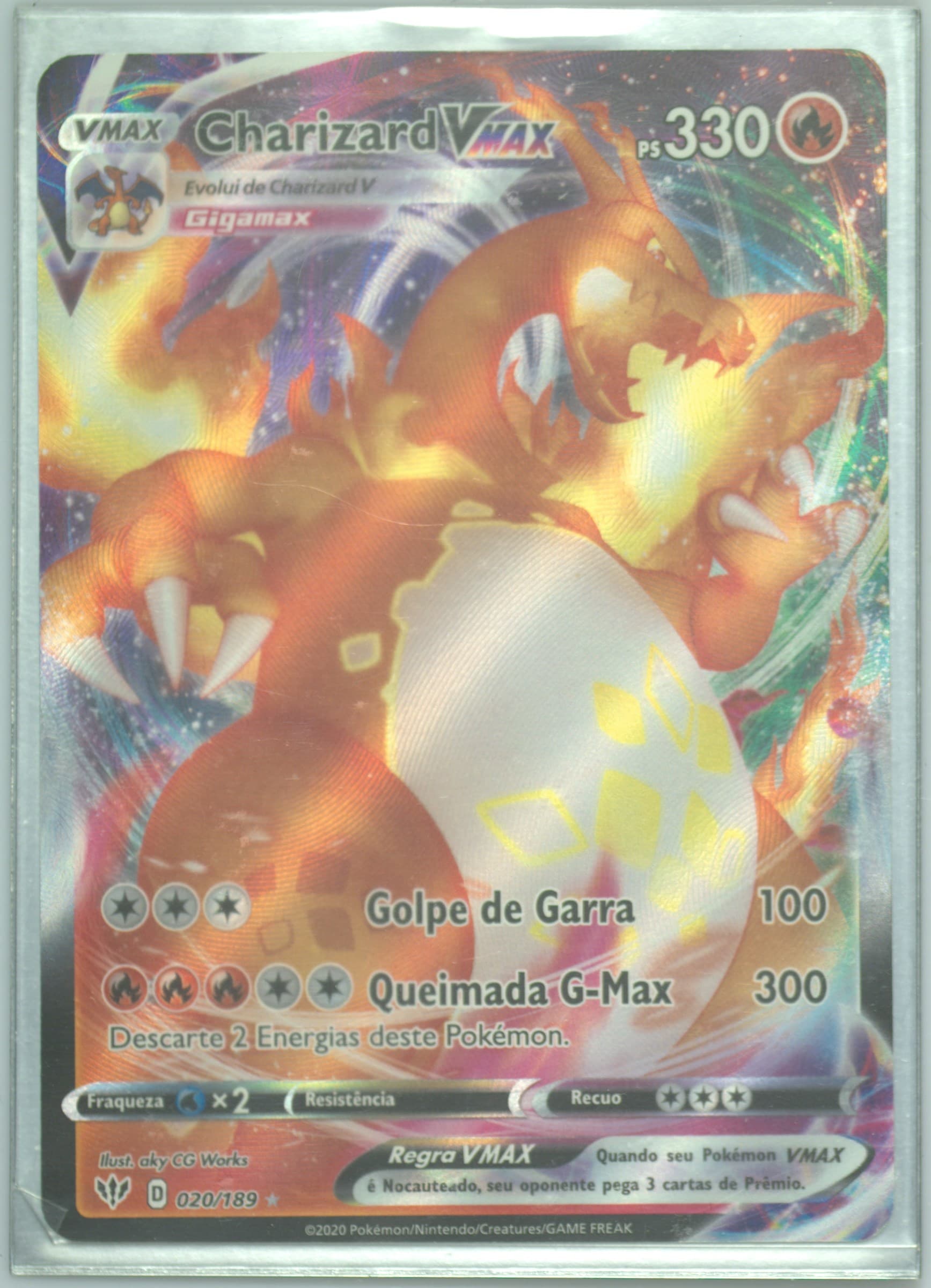 Full Art/Charizard Vmax Portuguese (020) 2020 Pokemon Sword & Shield Darkness Ablaze