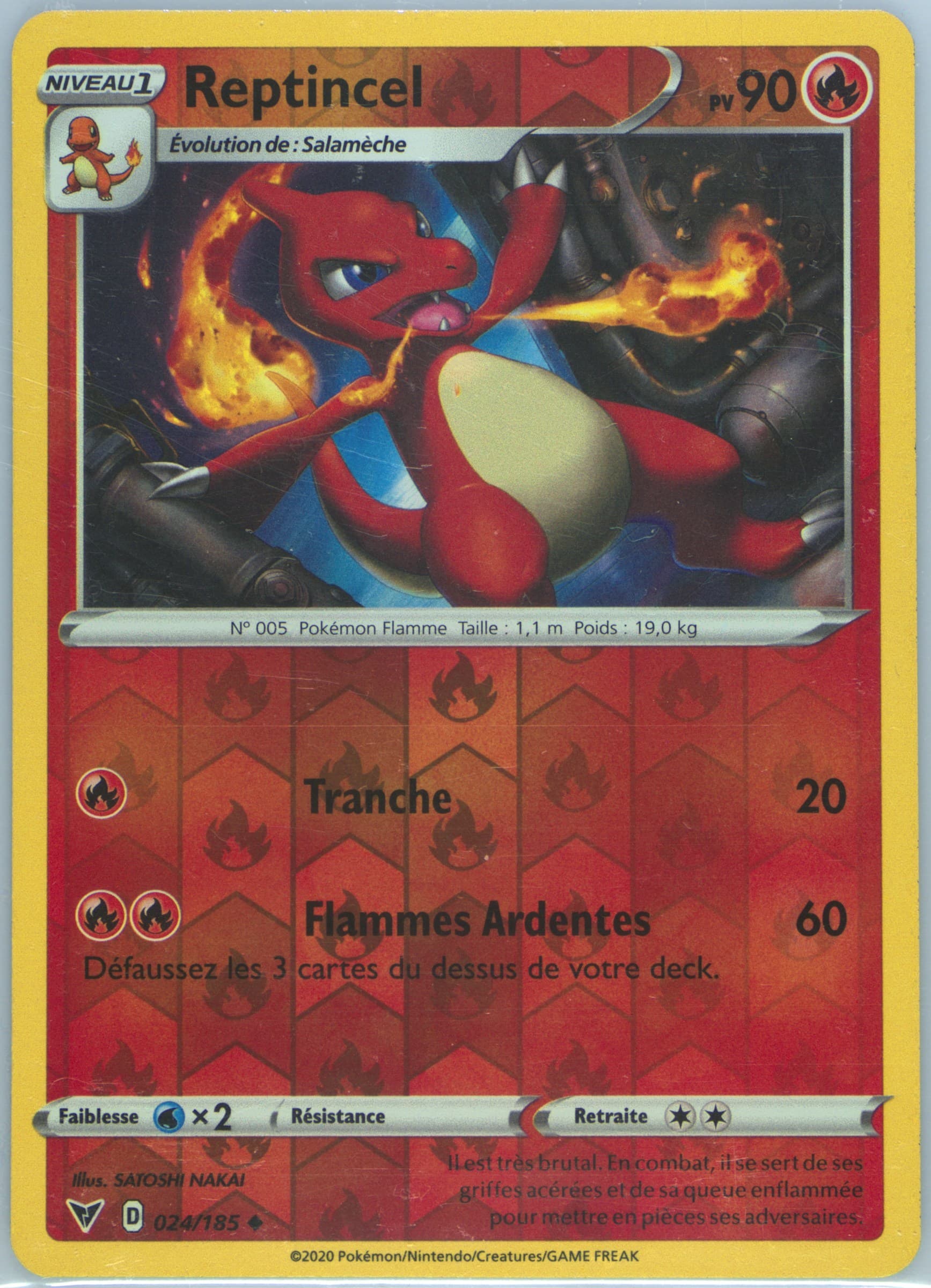 Reptincel-Reverse Foil French (024) 2020 Pokemon Sword & Shield Vivid Voltage
