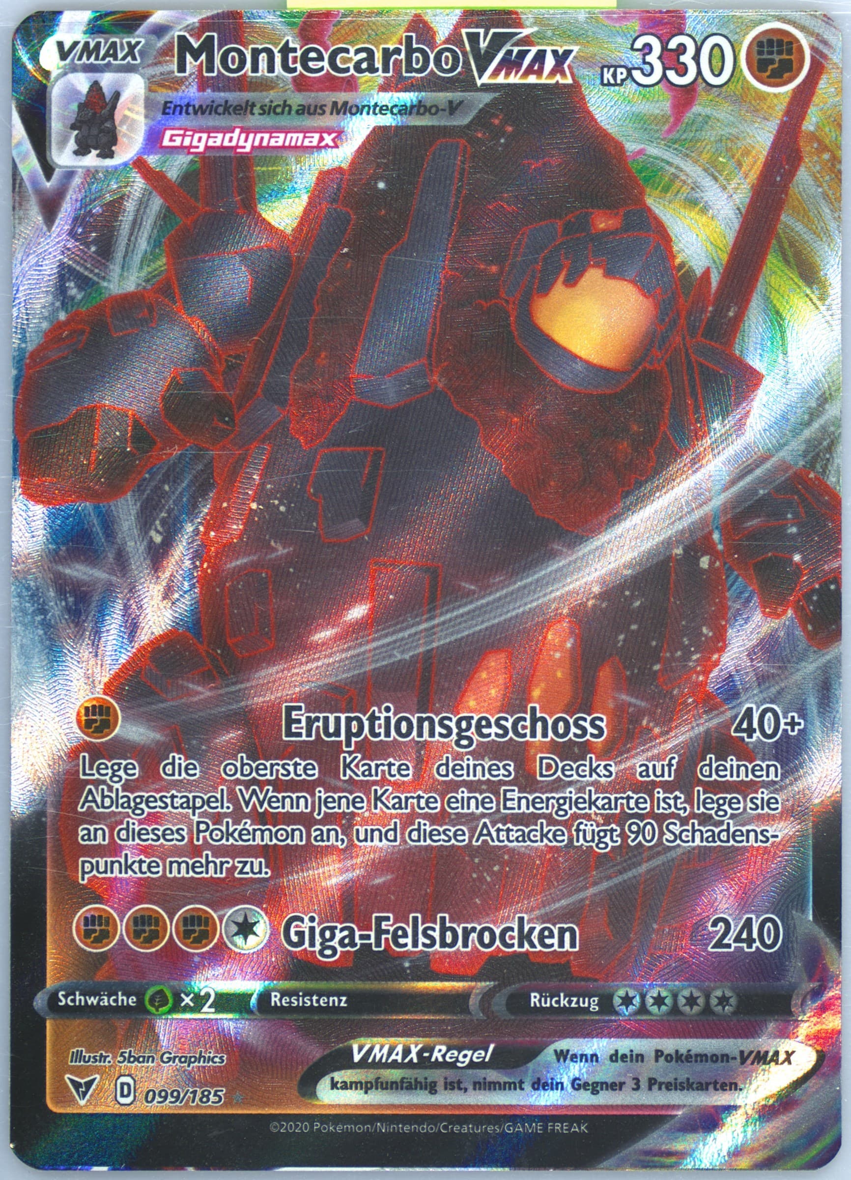 Full Art/Montecarbo Vmax German (099) 2020 Pokemon Sword & Shield Vivid Voltage