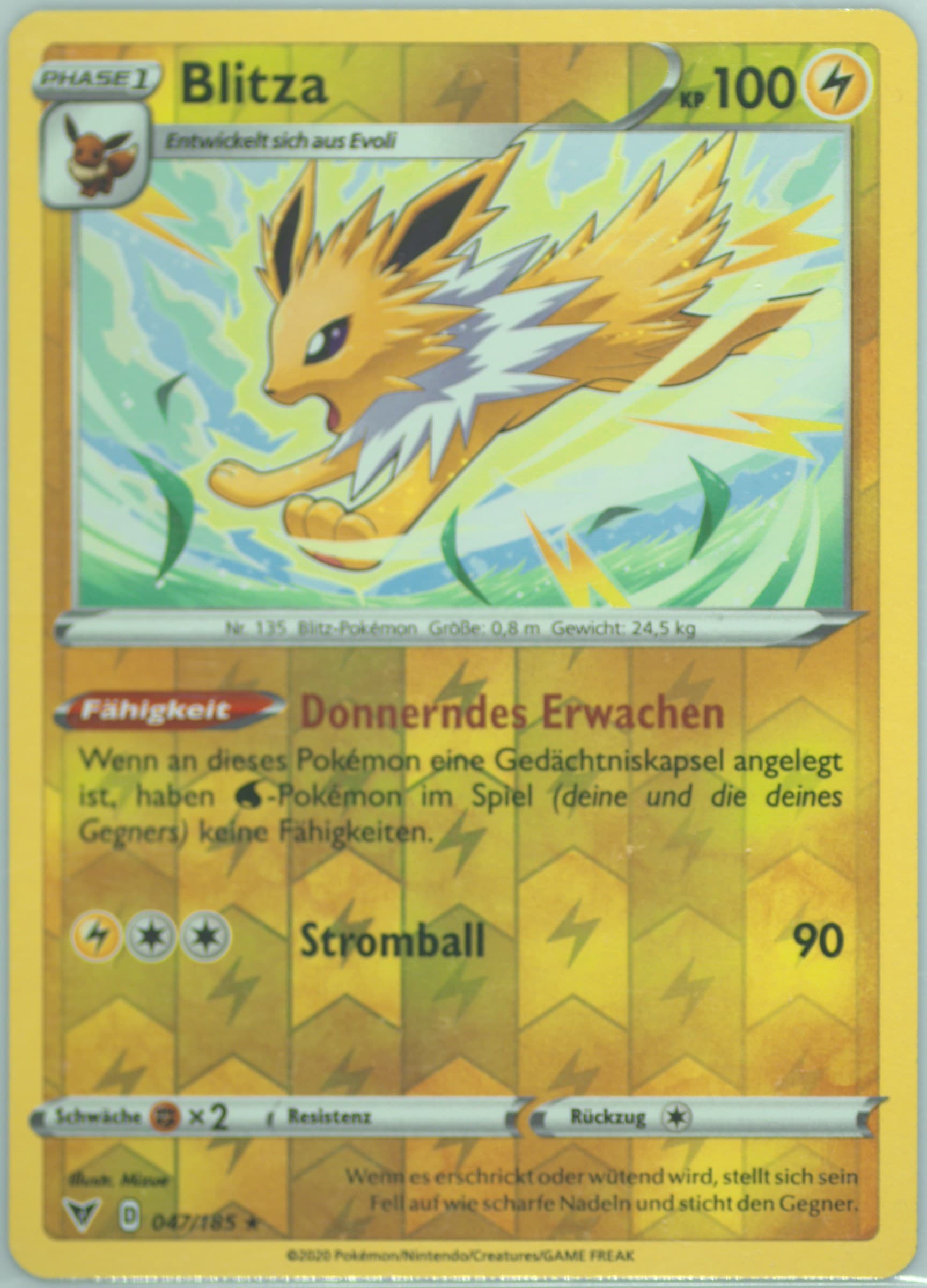 Blitza-Reverse Foil German (047) 2020 Pokemon Sword & Shield Vivid Voltage