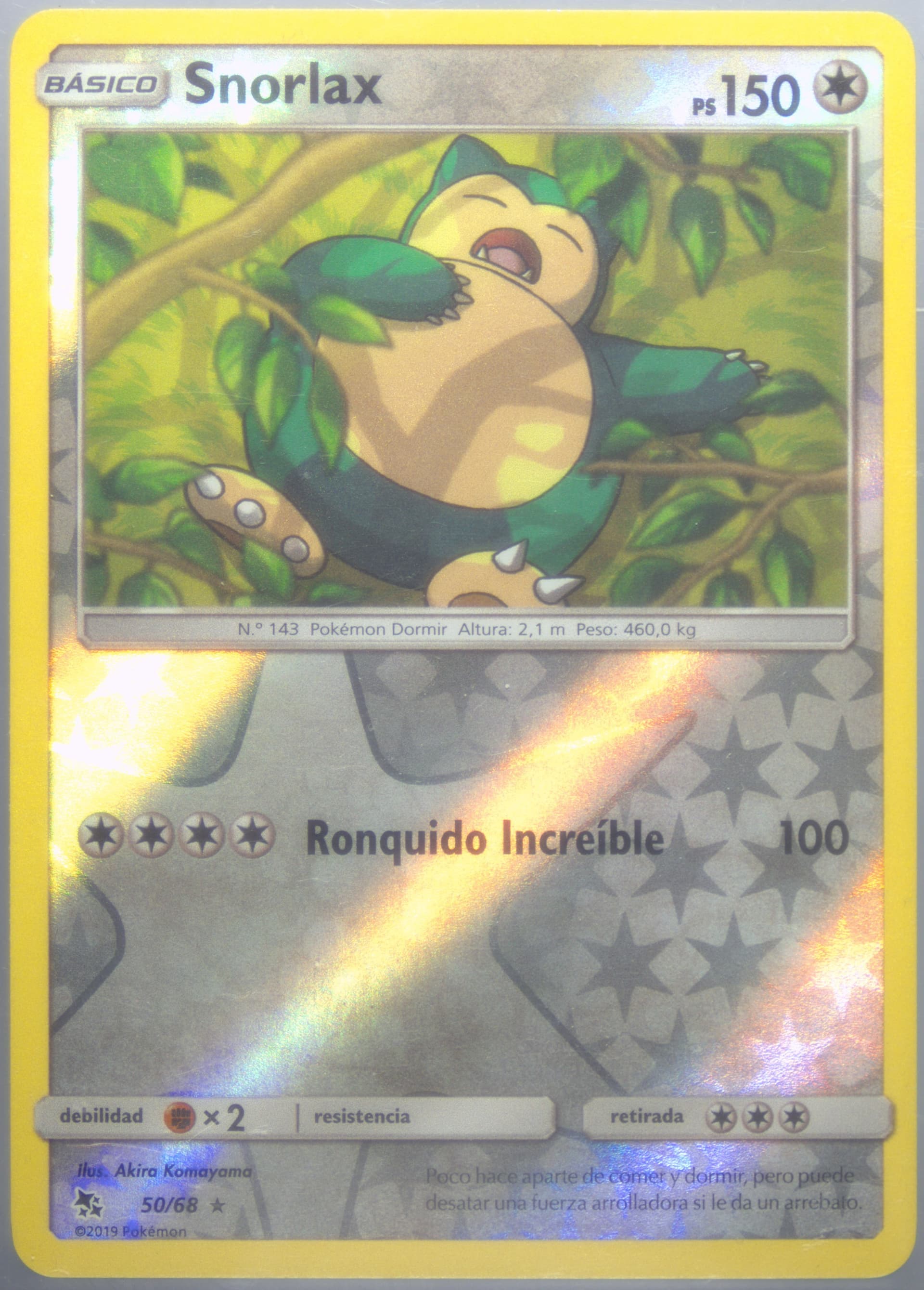 Snorlax-Reverse Foil Spanish (50) 2019 Pokemon Sun & Moon Hidden Fates