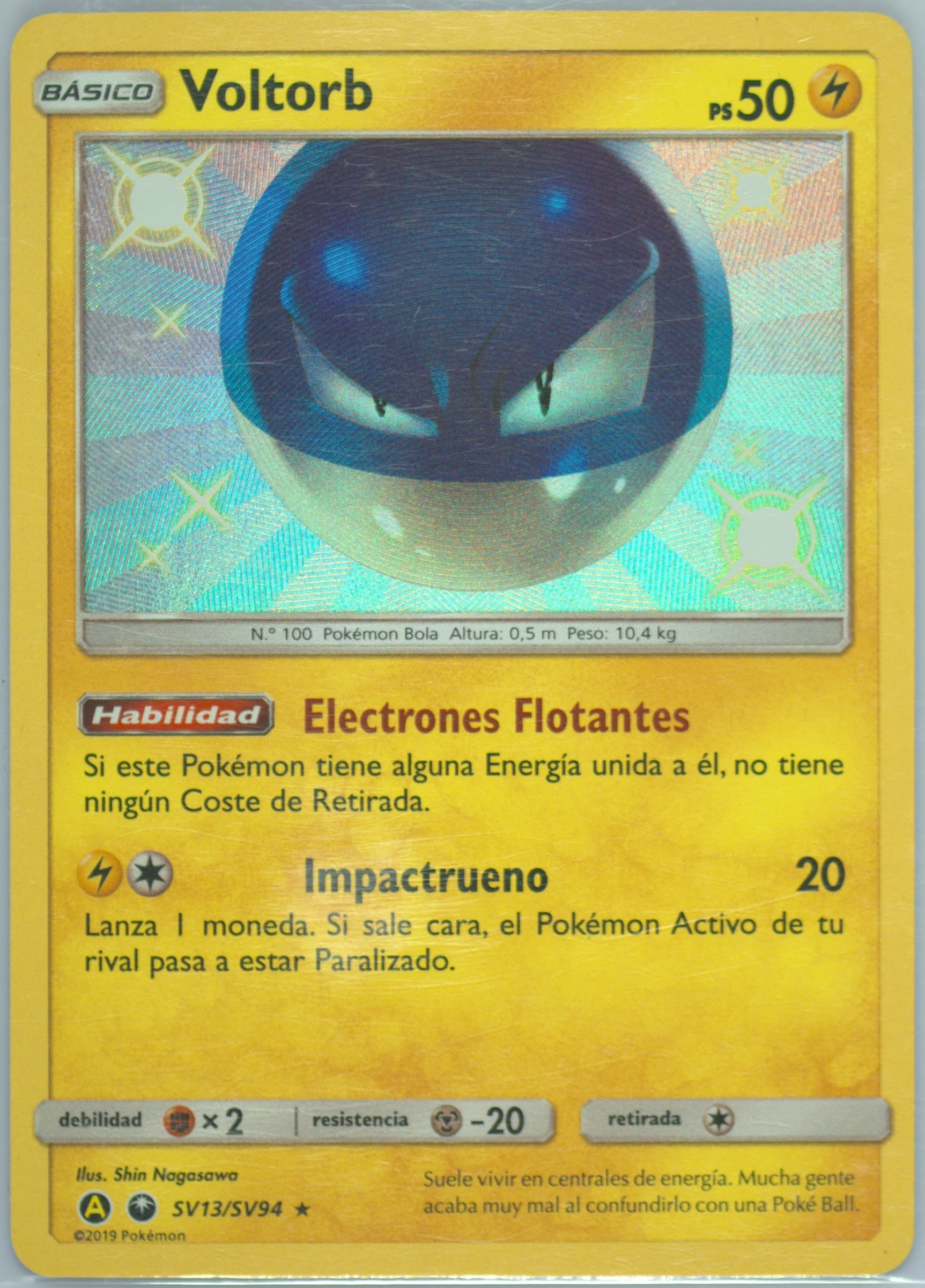 Voltorb-Holo Spanish (SV13) 2019 Pokemon Sun & Moon Hidden Fates
