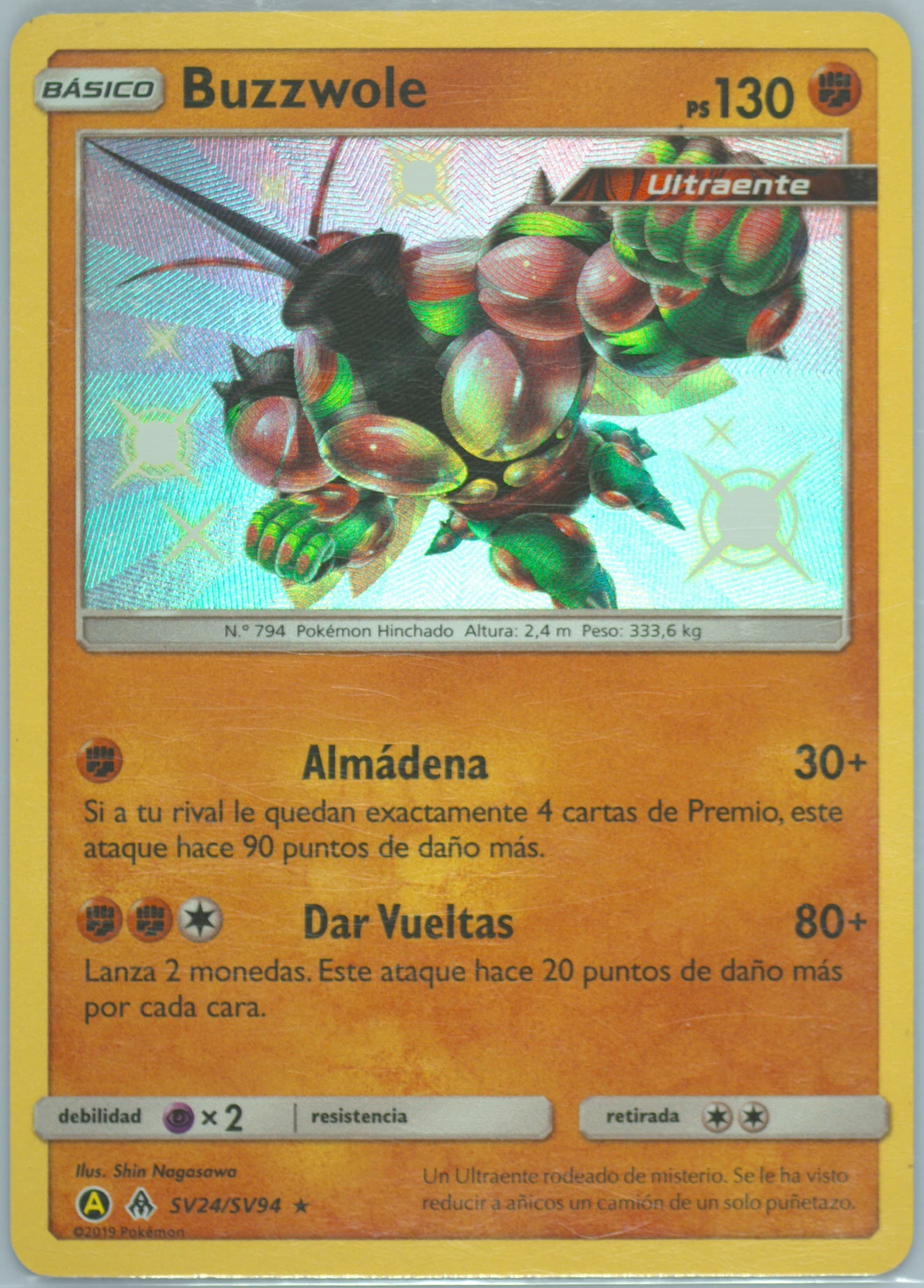Buzzwole-Holo Spanish (SV24) 2019 Pokemon Sun & Moon Hidden Fates