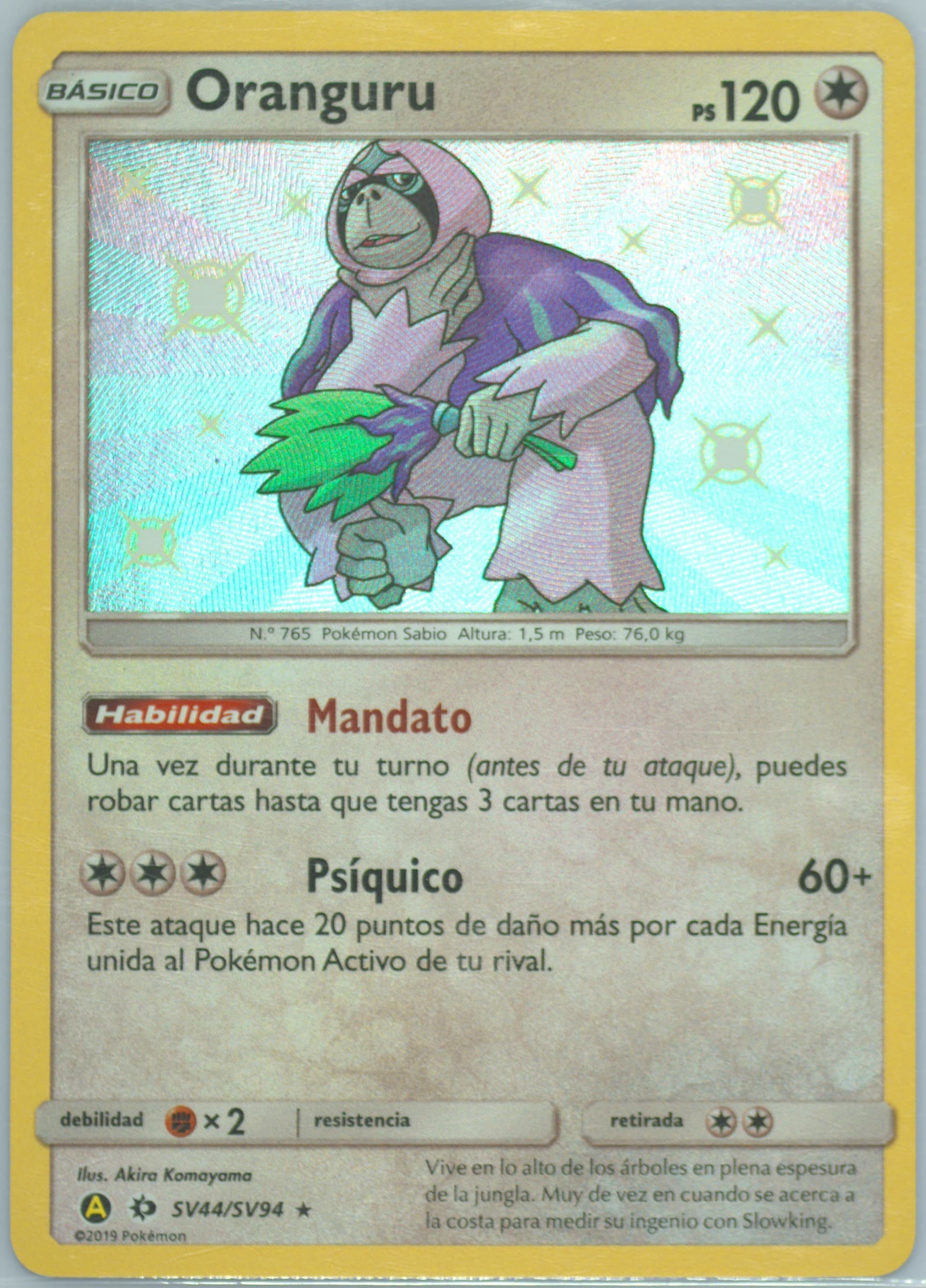 Oranguru-Holo Spanish (SV44) 2019 Pokemon Sun & Moon Hidden Fates