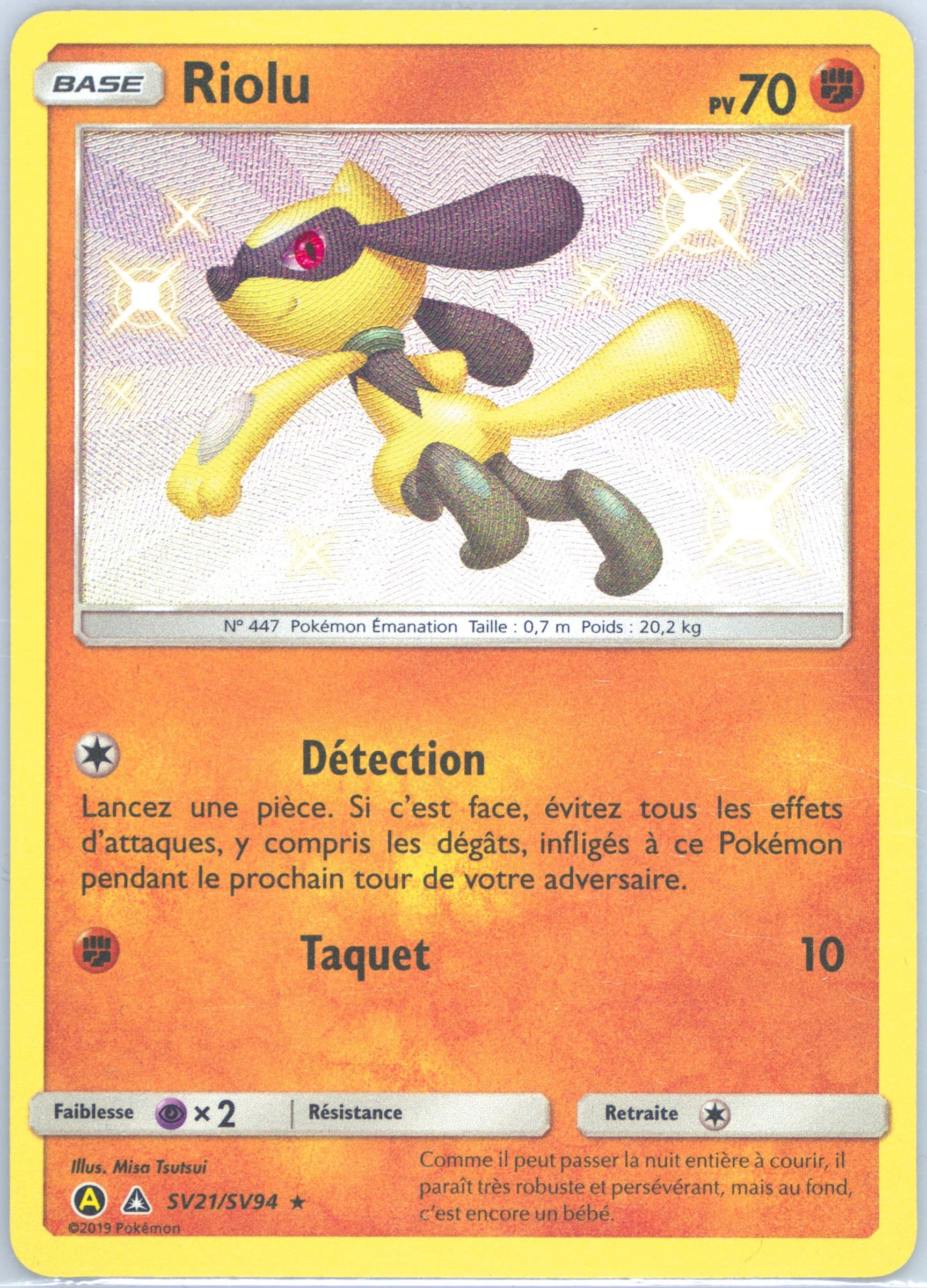 Riolu-Holo French (SV21) 2019 Pokemon Sun & Moon Hidden Fates