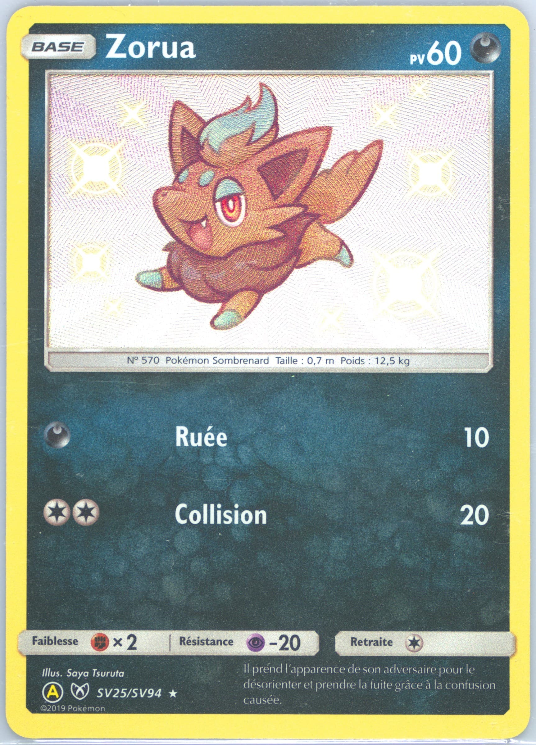 Zorua-Holo French (SV25) 2019 Pokemon Sun & Moon Hidden Fates