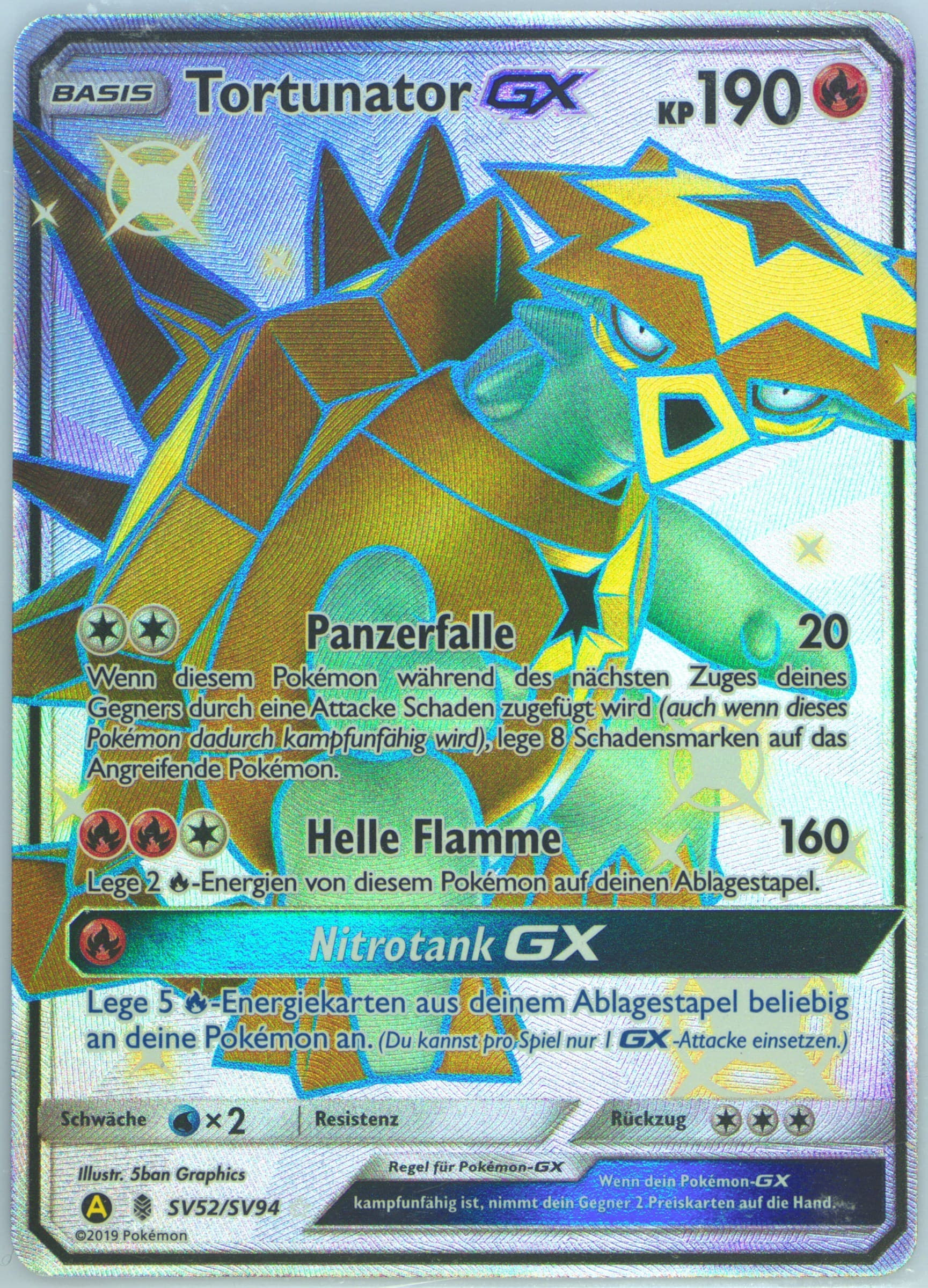 Full Art/Tortunator GX German (SV52) 2019 Pokemon Sun & Moon Hidden Fates