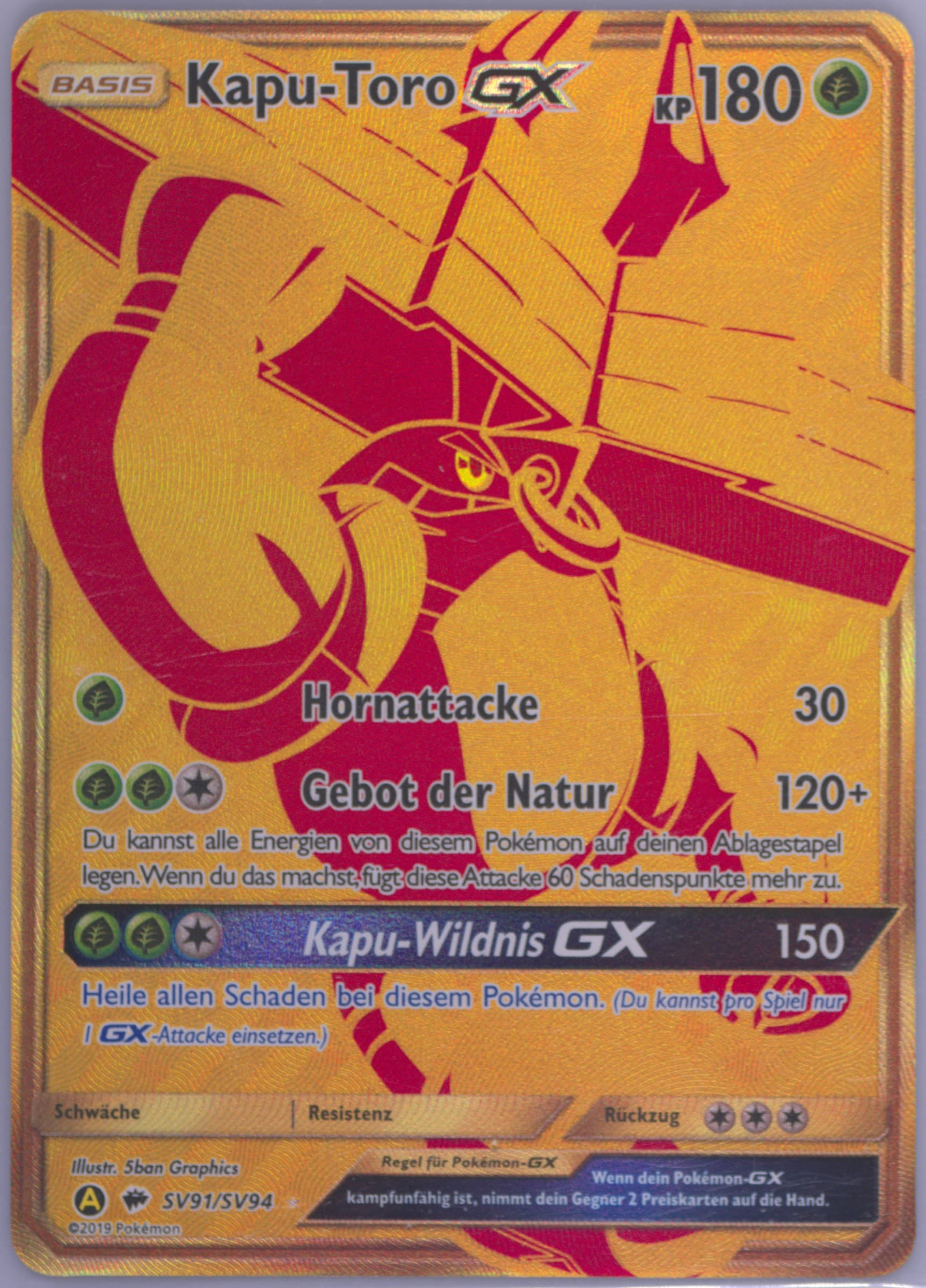 Full Art/Kapu-Toro GX German (SV91) 2019 Pokemon Sun & Moon Hidden Fates