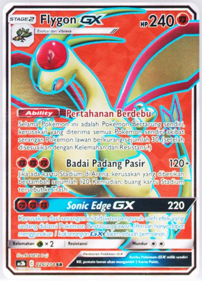 Full Art/Flygon GX Set B (226) 2020 Pokemon Indonesian Sun & Moon Tag Team Collection