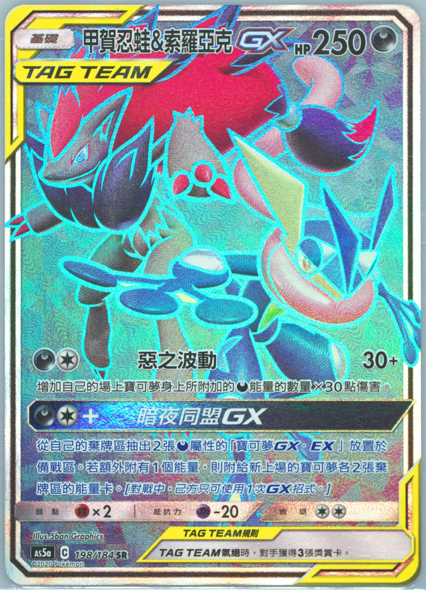 Full Art/Greninja & Zoroark GX Set A (198) 2020 Pokemon Chinese Sun & Moon Double Burst