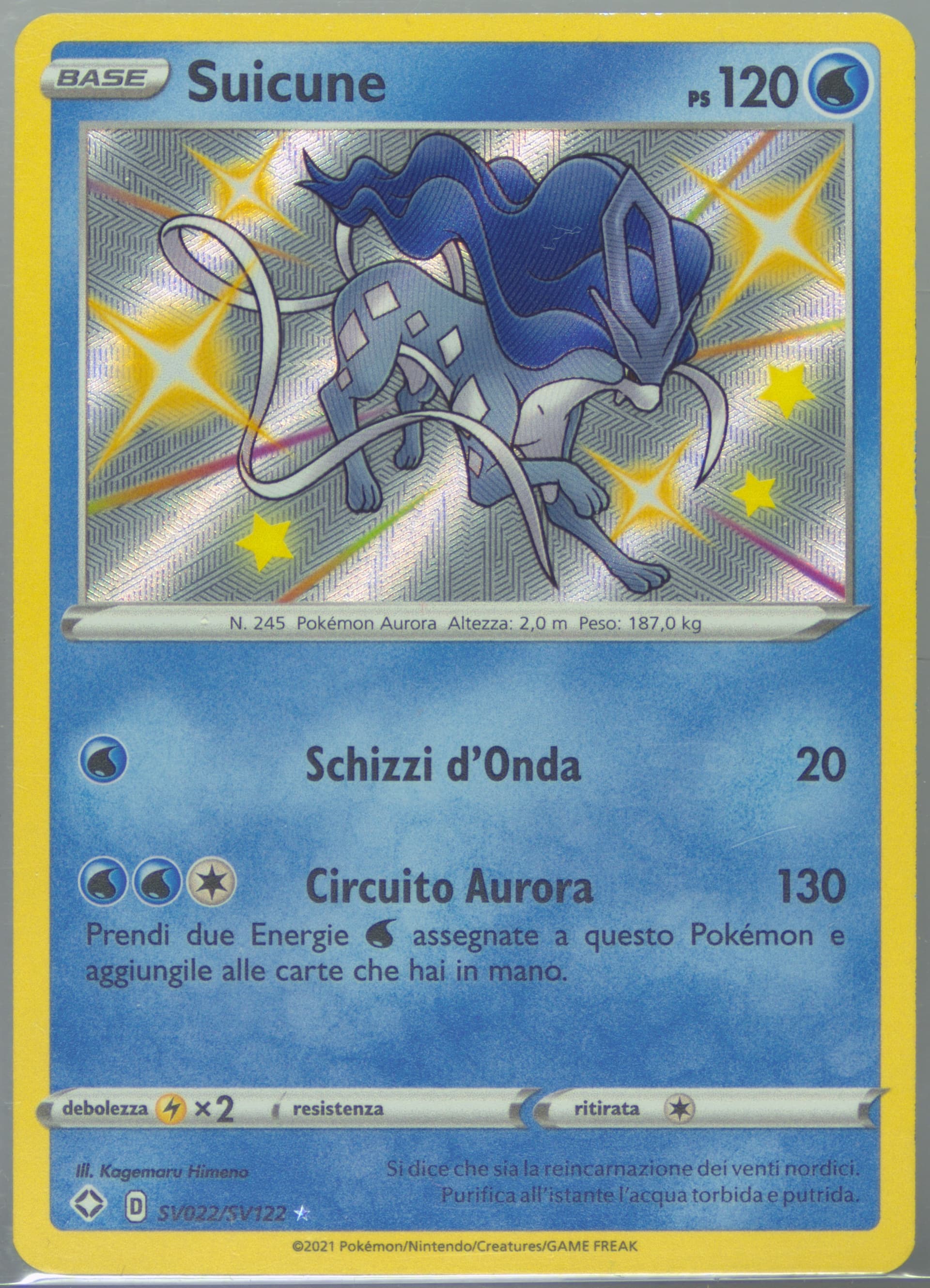 Suicune-Holo Italian (SV022) 2021 Pokemon Sword & Shield Shining Fates