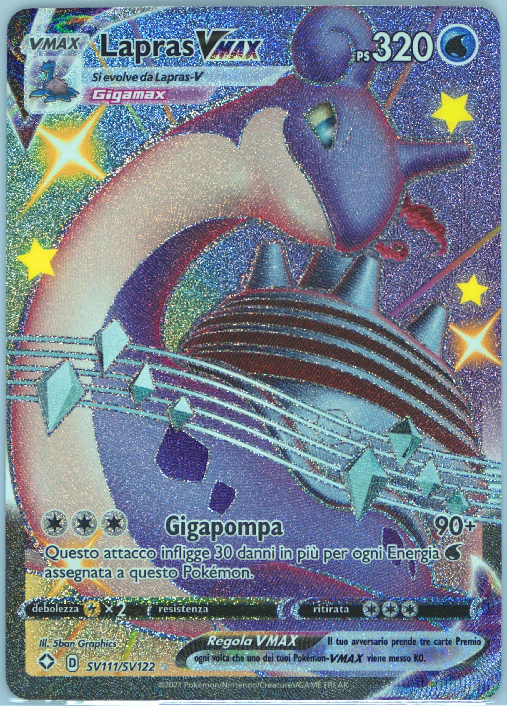 Full Art/Lapras Vmax Italian (SV111) 2021 Pokemon Sword & Shield Shining Fates