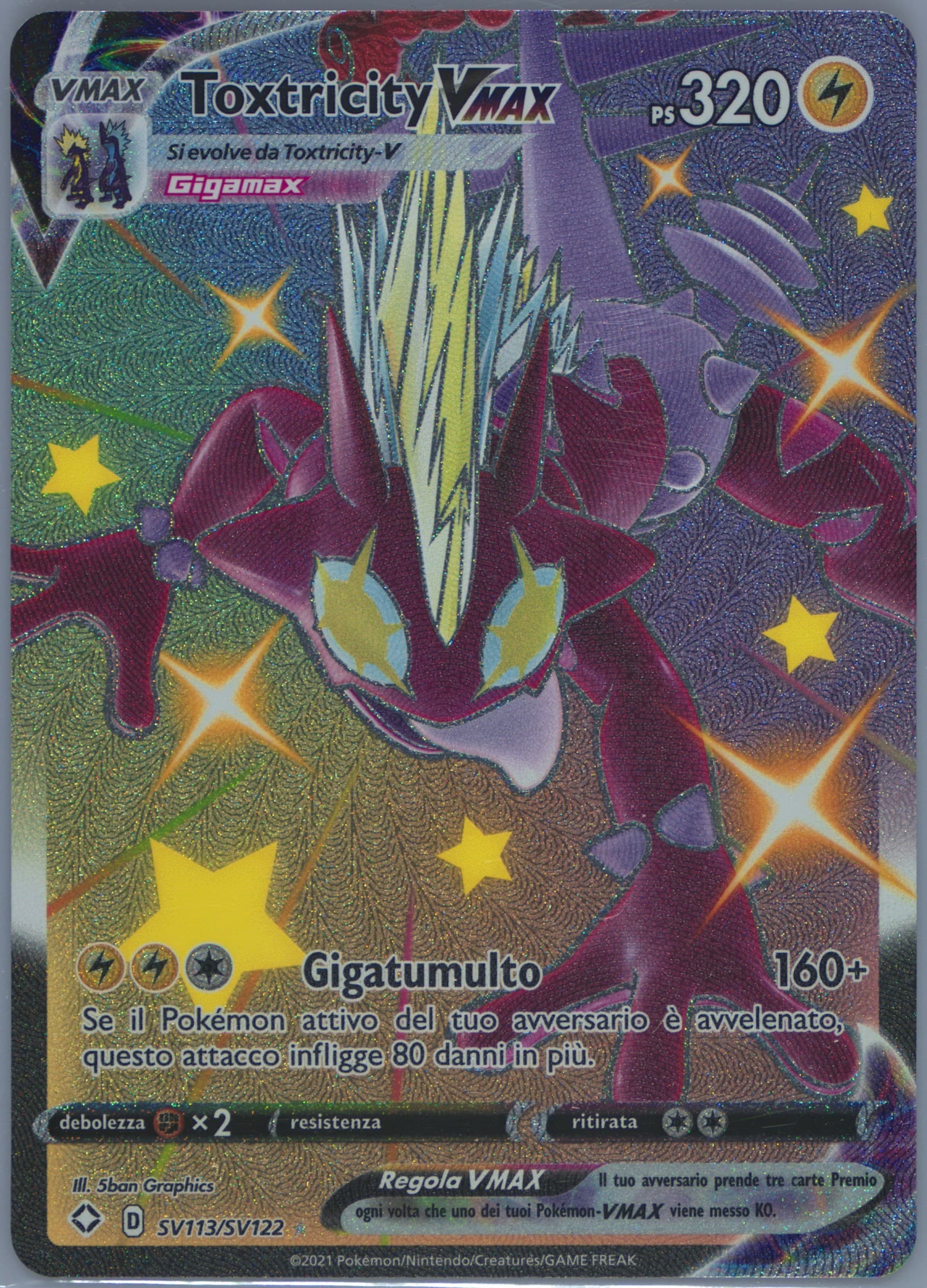 Full Art/Toxtricity Vmax Italian (SV113) 2021 Pokemon Sword & Shield Shining Fates