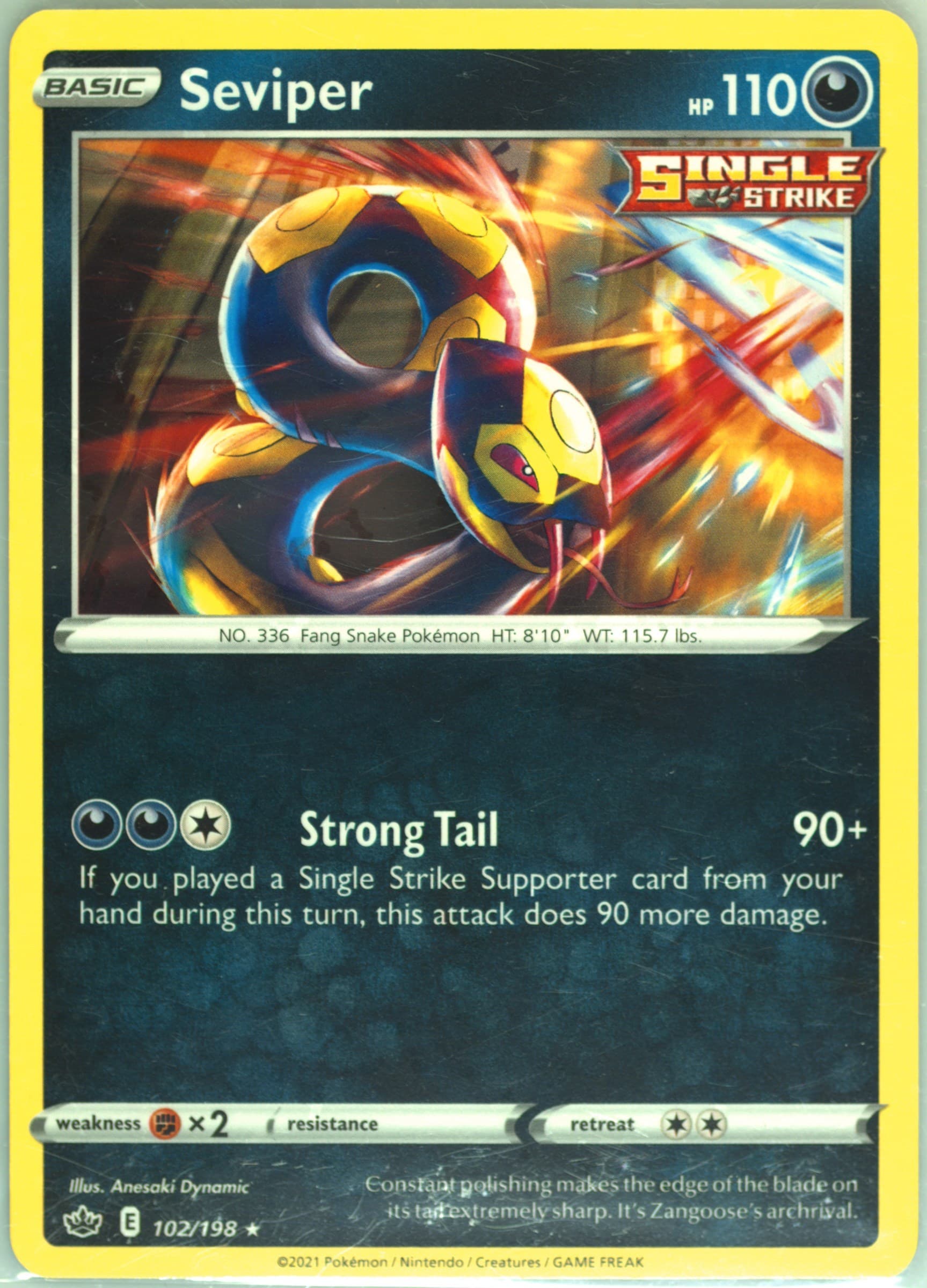 Seviper (102) 2021 Pokemon Sword & Shield Chilling Reign