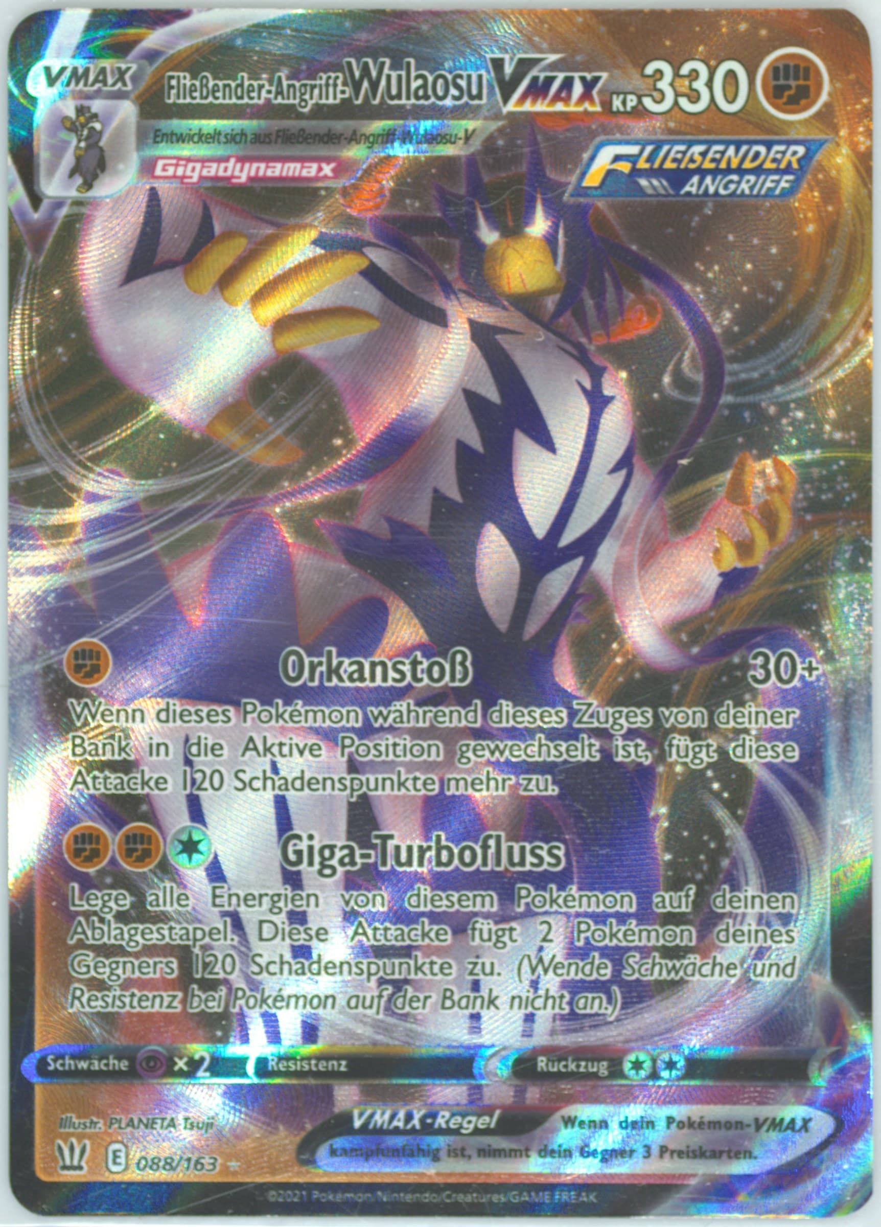 Full Art/Fliebender-Angriff-Wulaosu Vmax German (088) 2021 Pokemon Sword & Shield Battle Styles