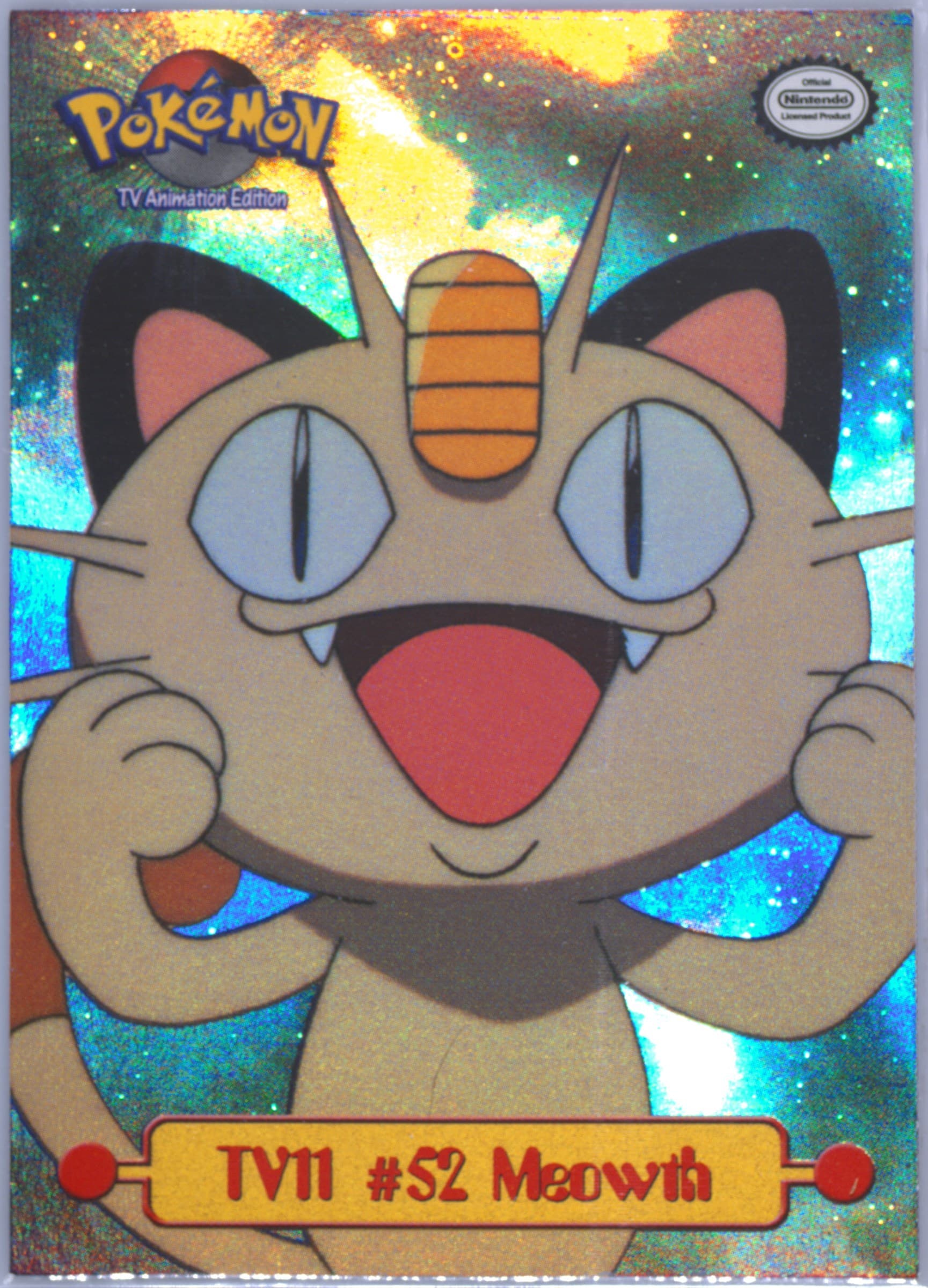 Meowth Rainbow (TV11) 1999 Topps Pokemon Series 1 Character Cards