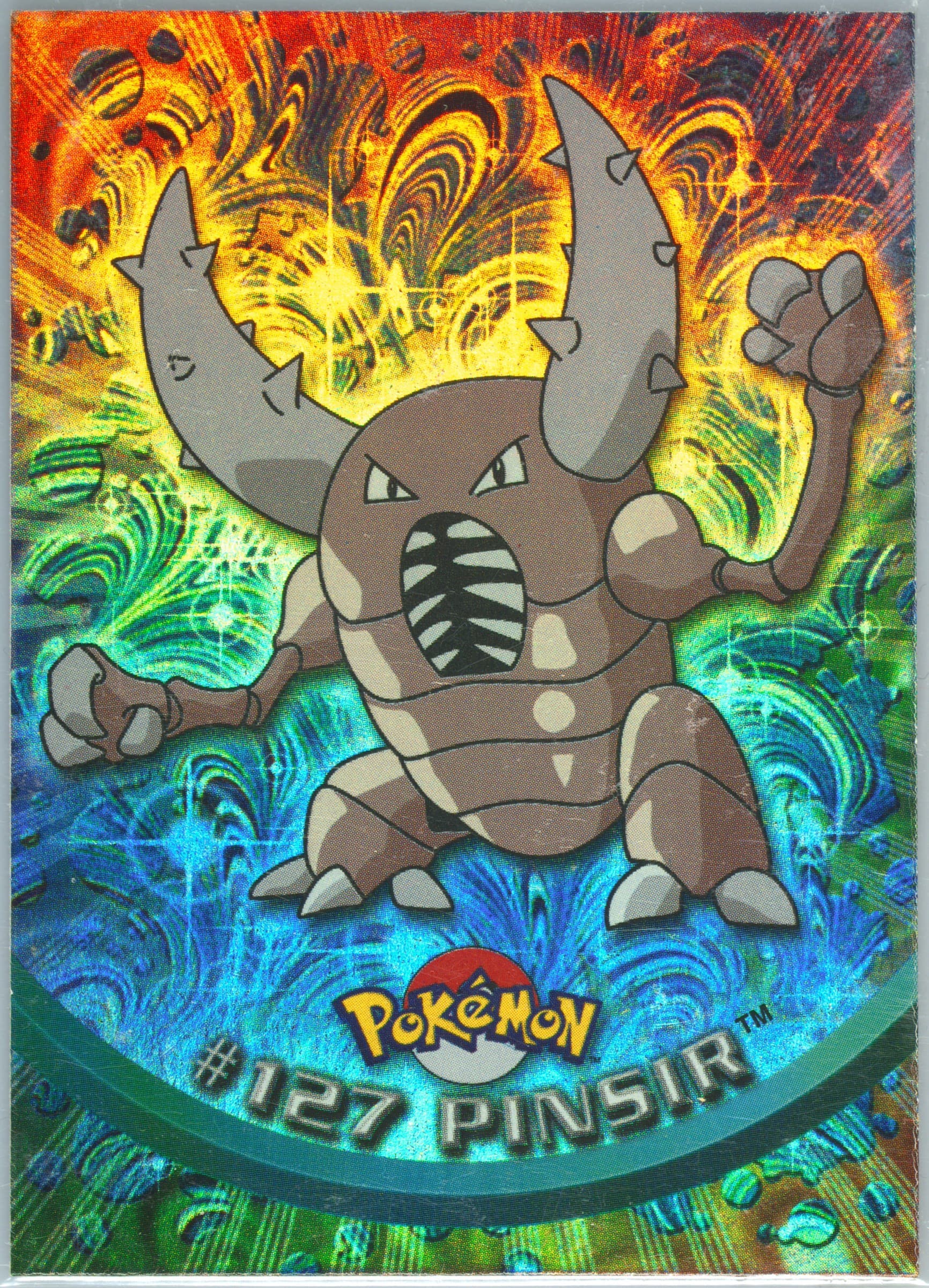 Pinsir Rainbow Foil (127) 2000 Topps Pokemon TV Animation Series 3