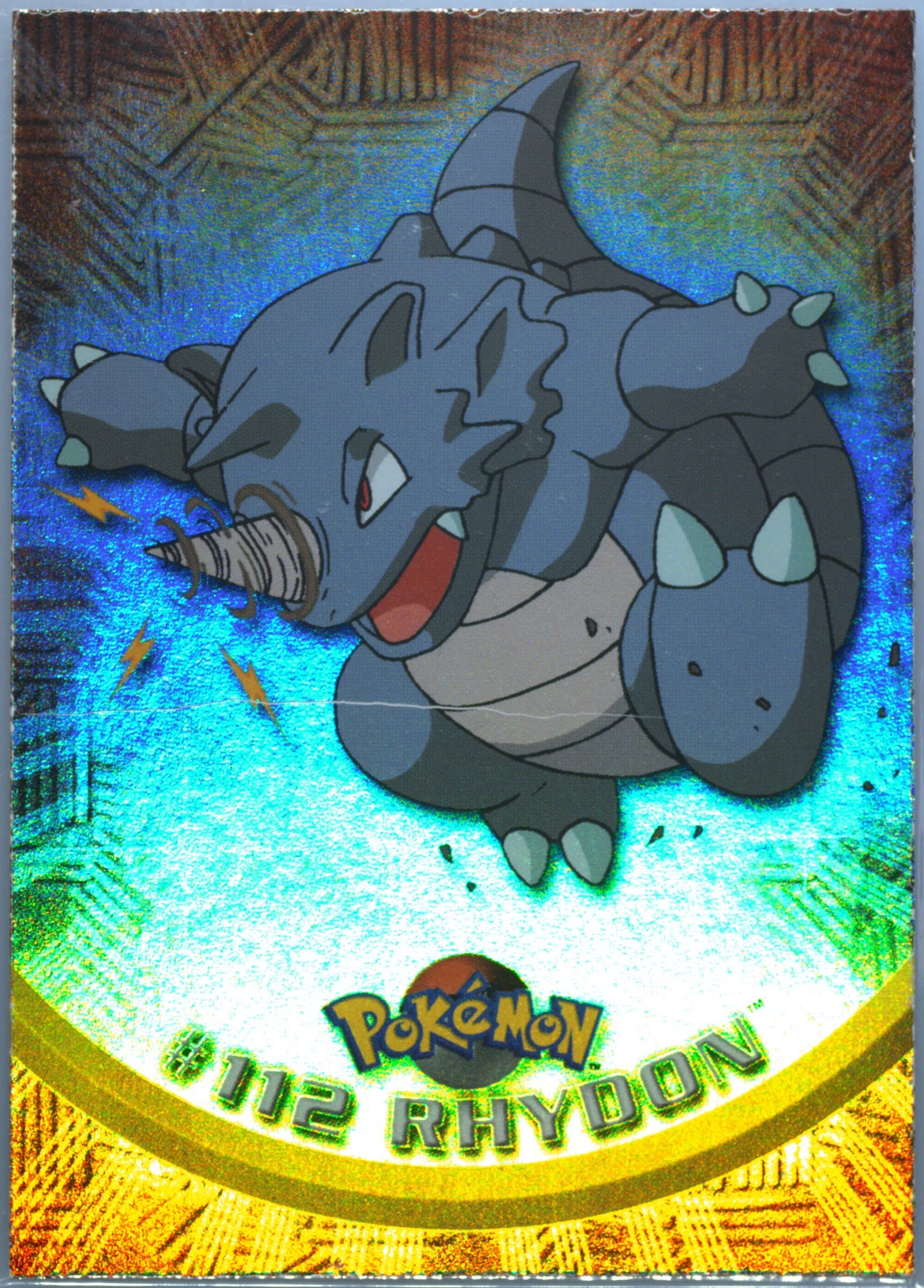 Rhydon Rainbow Foil (112) 2000 Topps Pokemon TV Animation Series 2