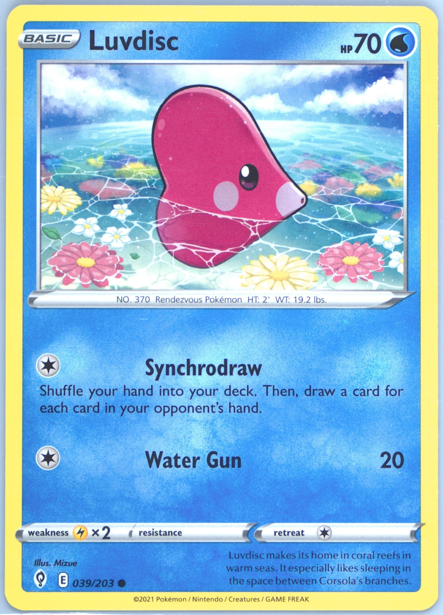 Luvdisc (039) 2021 Pokemon Sword & Shield Evolving Skies
