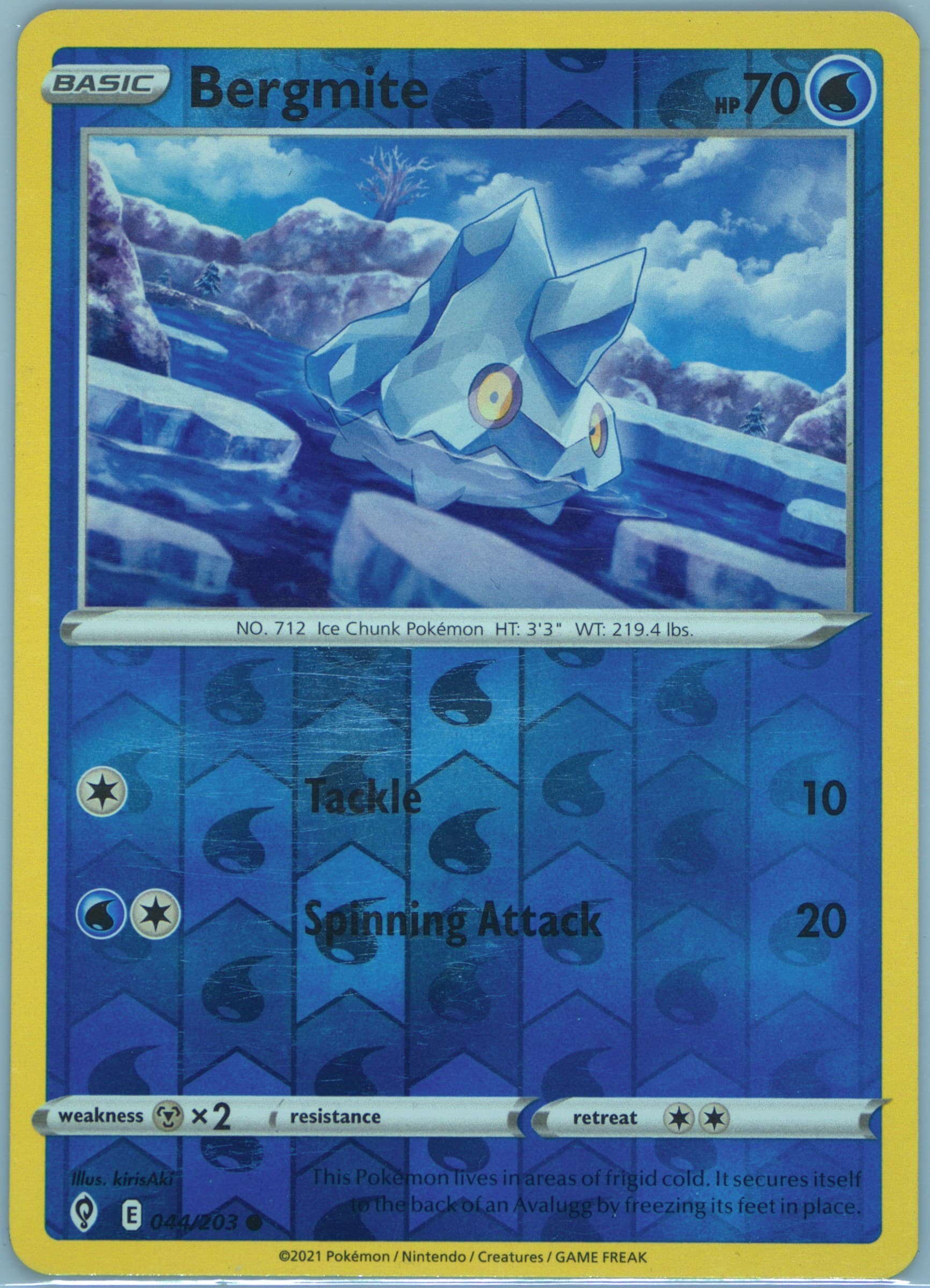 Bergmite-Reverse Foil (044) 2021 Pokemon Sword & Shield Evolving Skies