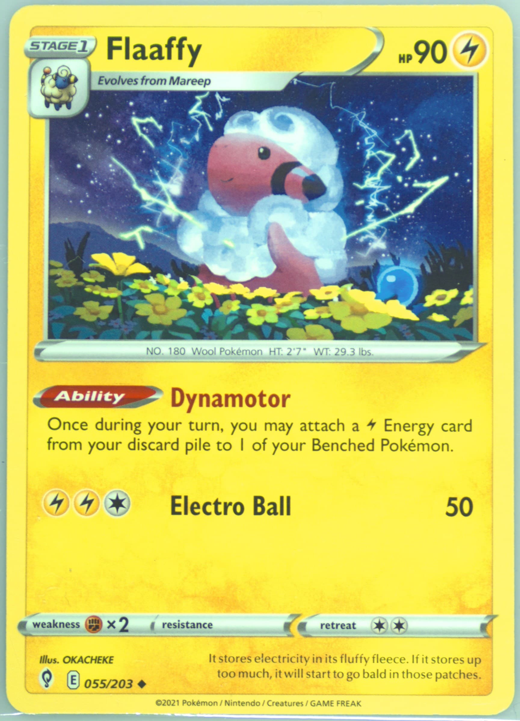 Flaaffy (055) 2021 Pokemon Sword & Shield Evolving Skies