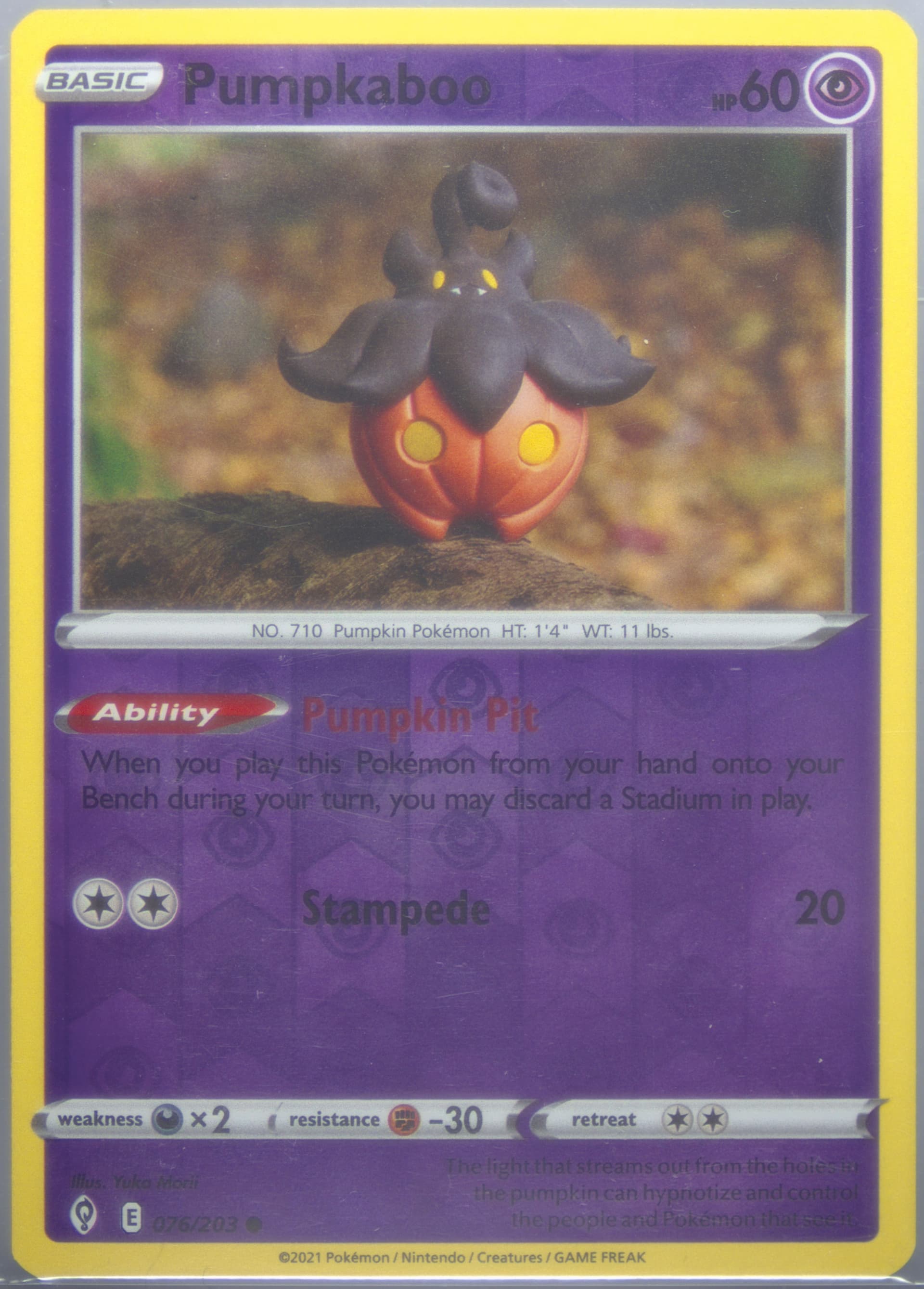 Pumpkaboo-Reverse Foil (076) 2021 Pokemon Sword & Shield Evolving Skies