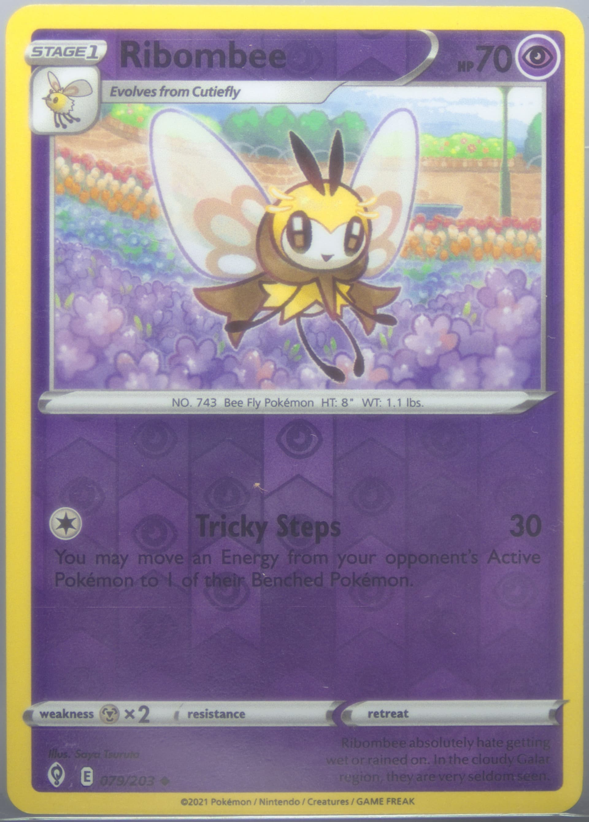 Ribombee-Reverse Foil (079) 2021 Pokemon Sword & Shield Evolving Skies